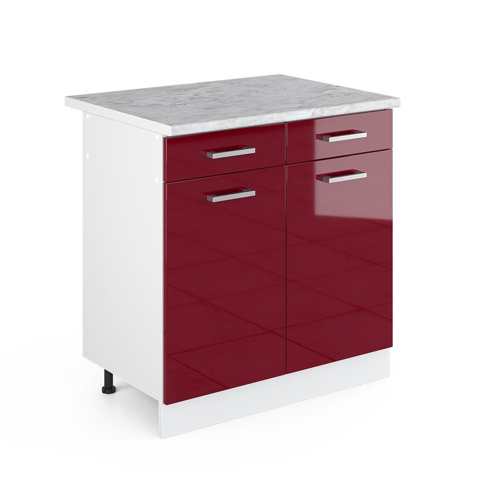 Vicco Unterschrank R-Line, Bordeaux Hochglanz/Weiß, 80 günstig online kaufen