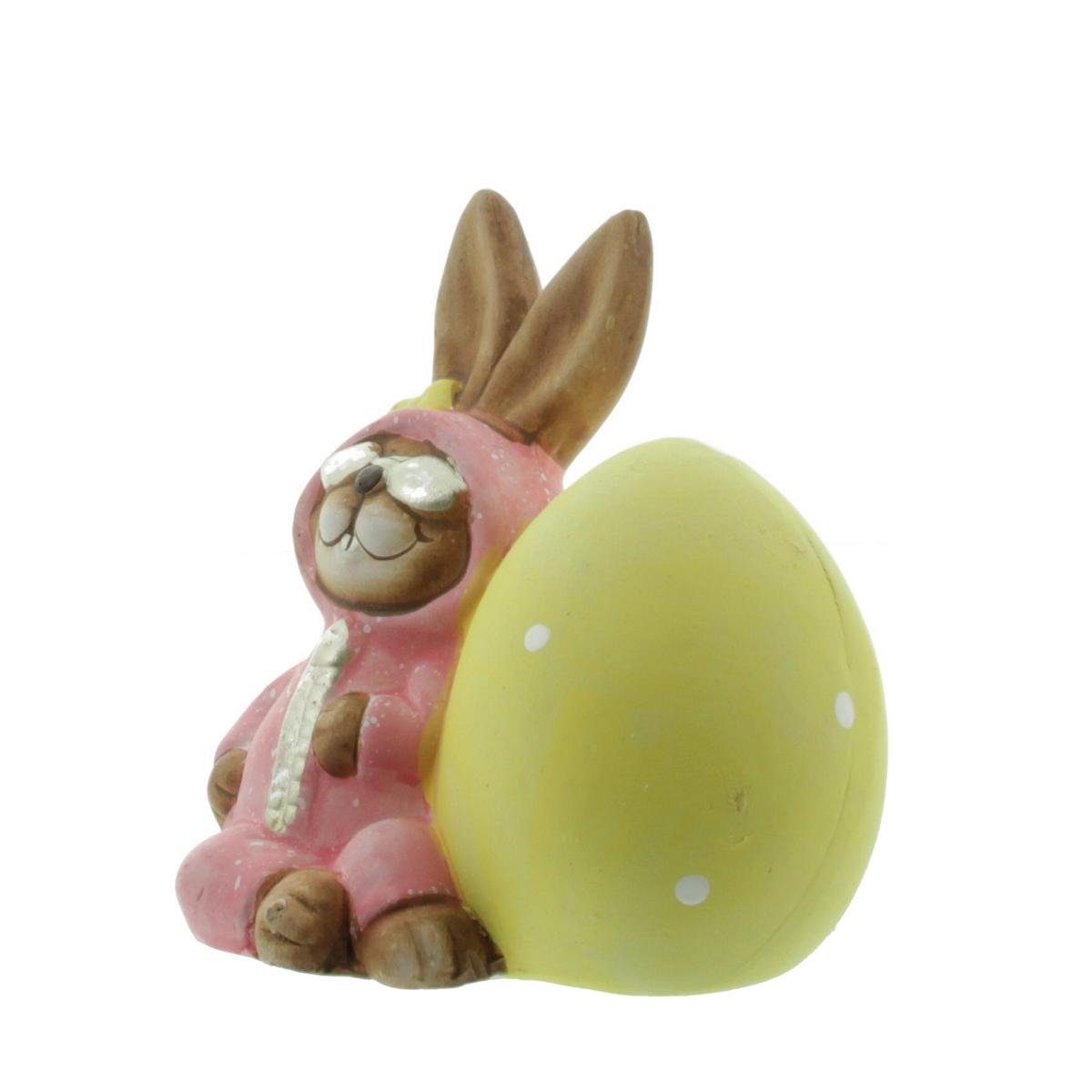 Mel-O-Design Skulptur Mel-O-Design Osterhase Pyjama Osterdekoration Keramik Frühling 11 cm