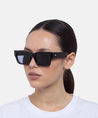 LE SPECS Sonnenbrille Damen und Herren - Shmood in Schwarz rechteckig mit UV-Schutz