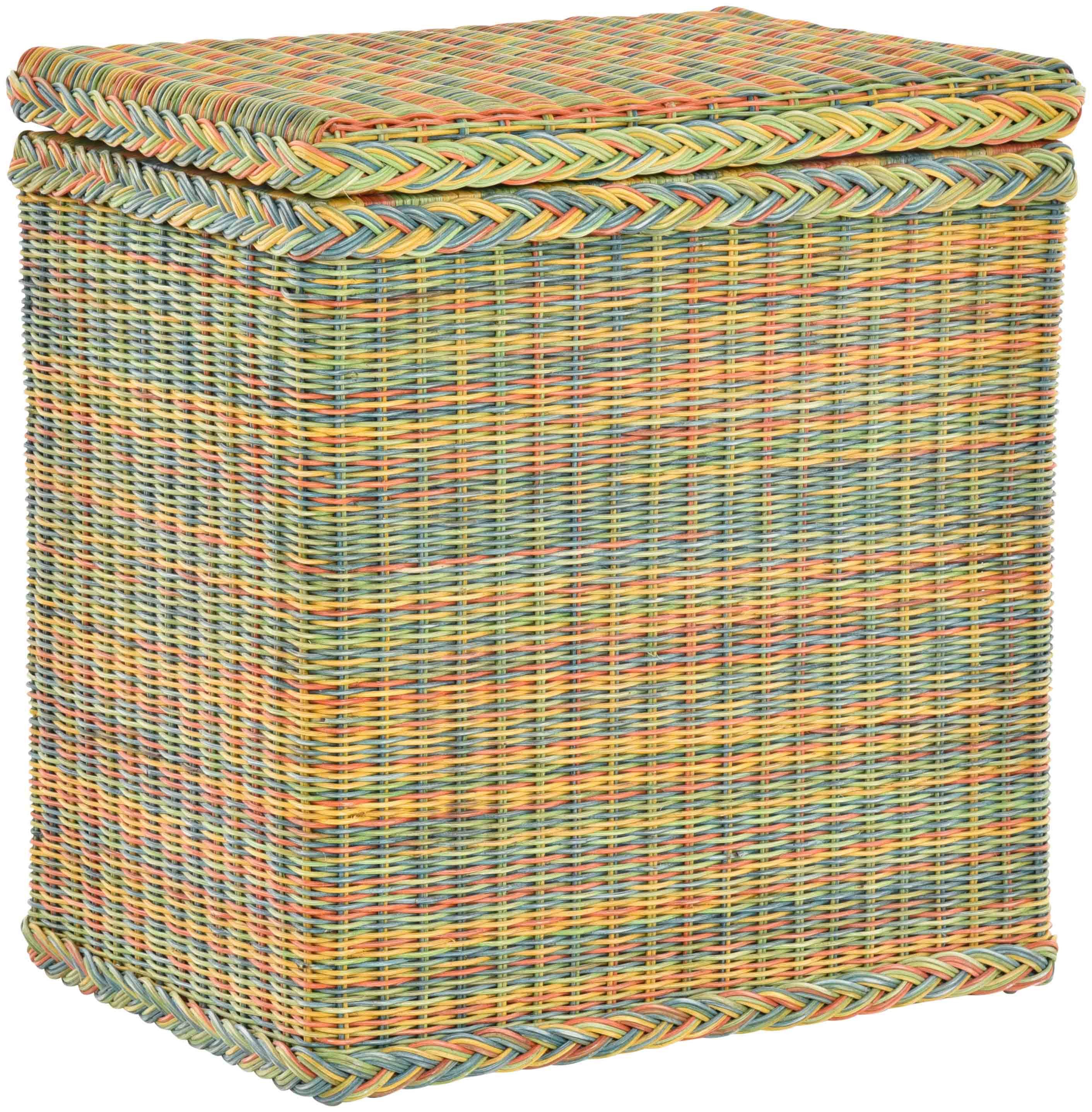 Krines Home Wäschekorb Rattan Wäschebox mit Deckel Wäschetruhe Wäschekorb Wäschesammler, mit Inlett Korb zur Aufbewahrung