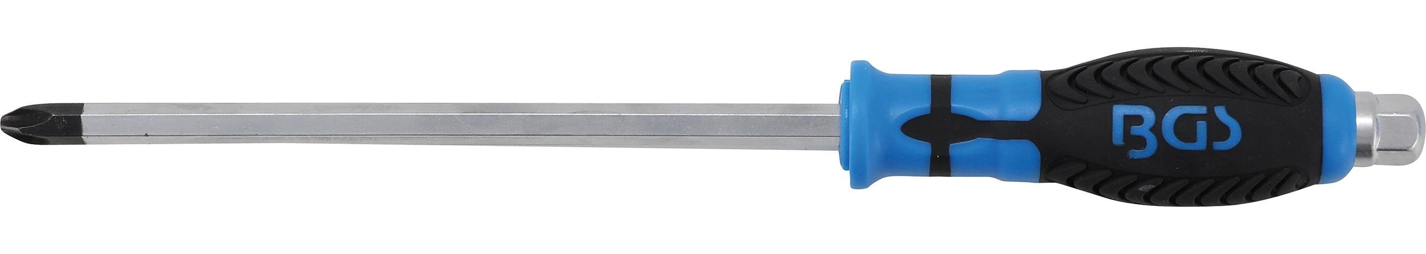 BGS technic Bit-Schraubendreher Schraubendreher, Klinge mit Sechskant-Profil, Kreuzschlitz PH4, Klingenlänge 200 mm