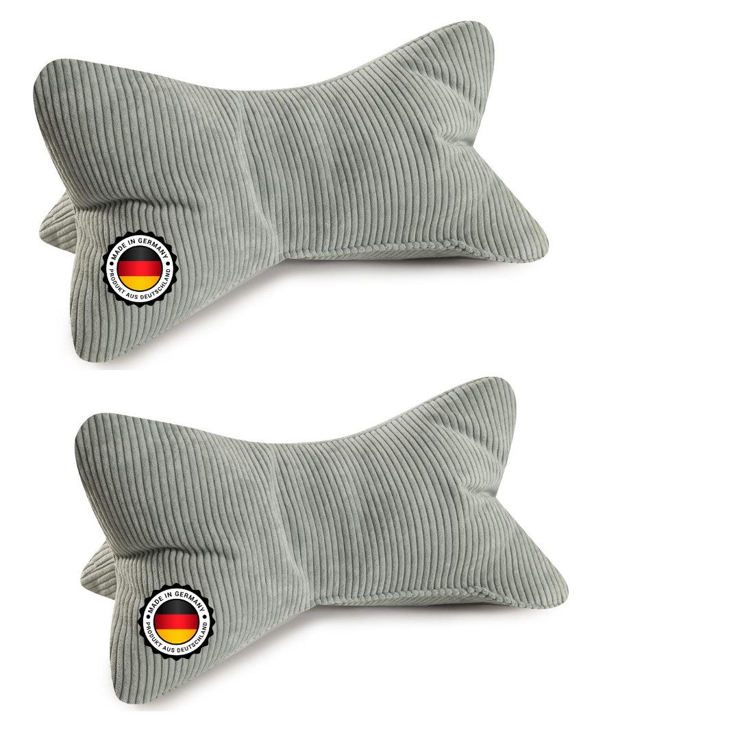 Bonvionn Dekokissen Zwei Leseknochen Selma Cord Look, ergonomische Form für Nacken- oder Lendenstütze Flexible Stütze