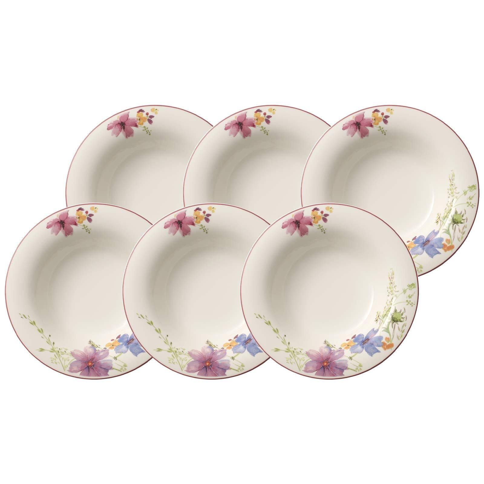 (6 Set, Suppenteller & 23 cm Mariefleur Boch Basic St) Suppenteller Villeroy ø 6er