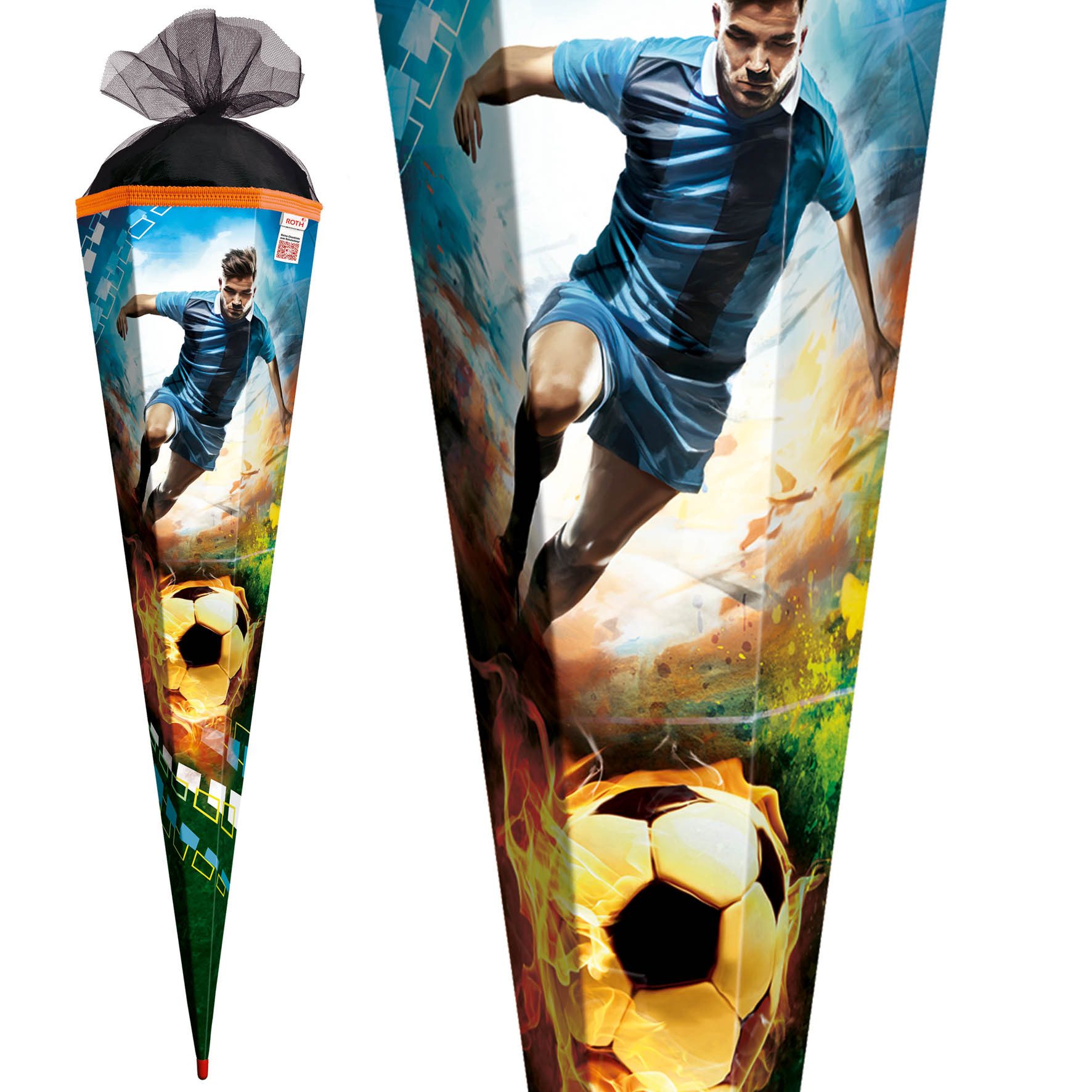 Roth Schultüte Roth Motiv-Schultüte, Soccer, 85 cm, Verschluss