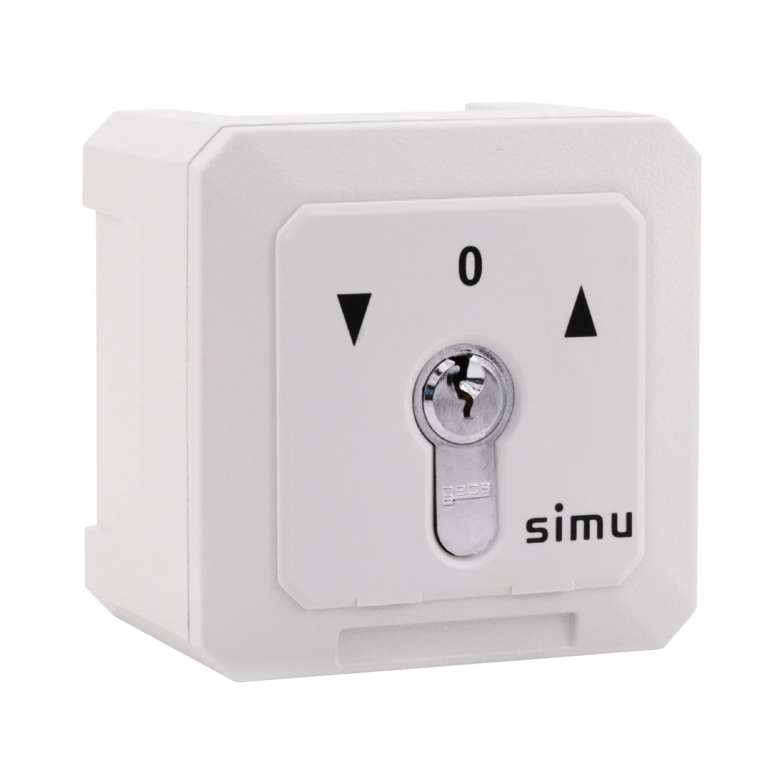 Simu Rollladensicherung Schlüsselschalter Taster AP / UP / IP 54 - mit Tast- und Rastfunktion, sowohl für den Innenbereich, als auch Außenbereich