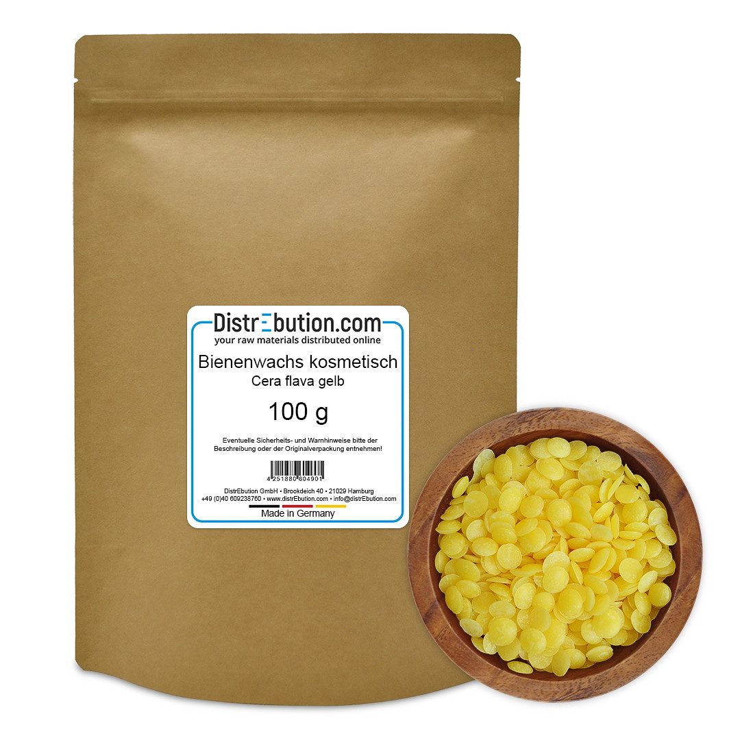 DistrEbution Bienenwachstücher Bienenwachs kosmetisch 100g-5kg, Salben und Cremes herstellen, Do it yourself Naturkosmetik