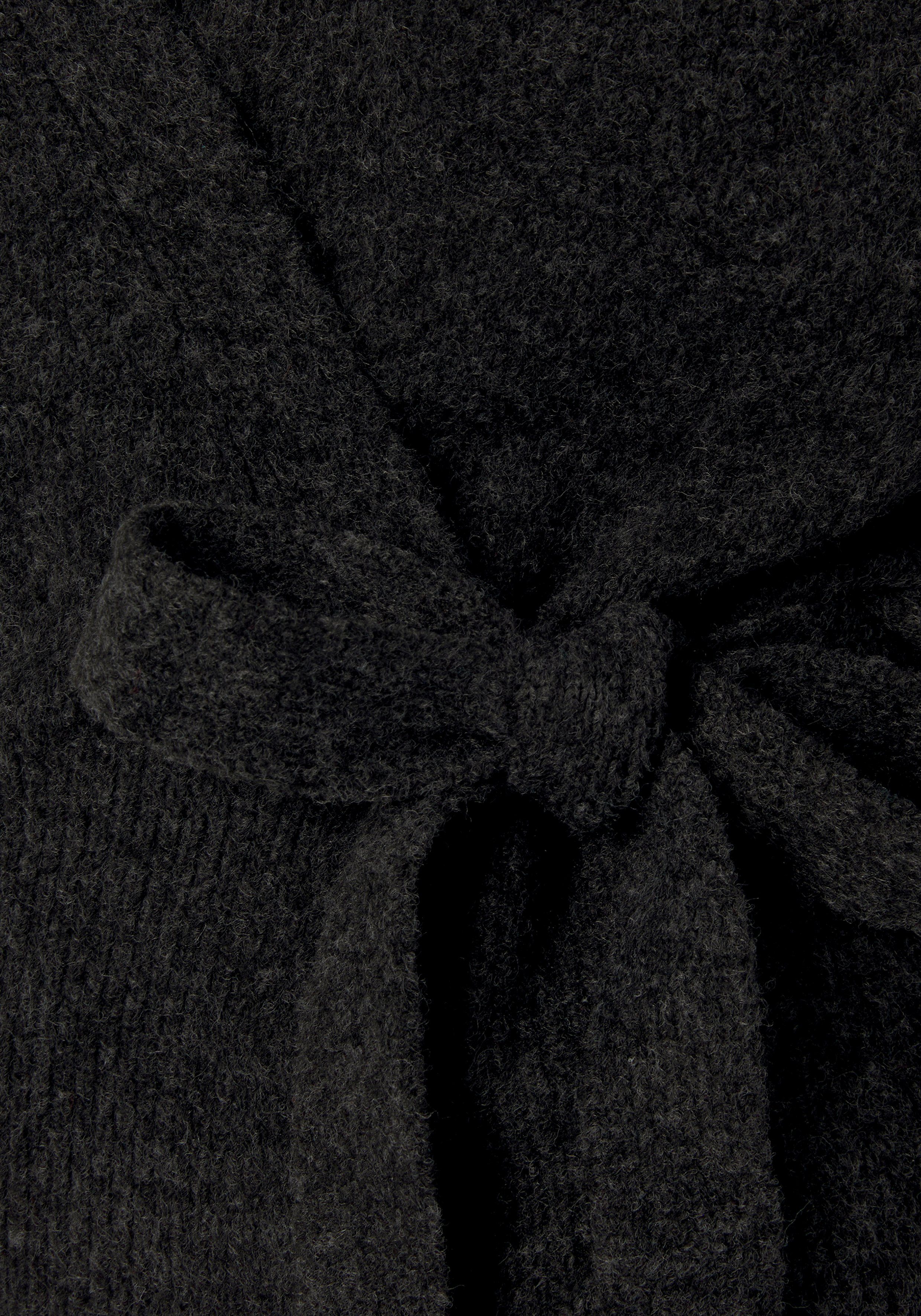 LASCANA Wickelstrickjacke mit breitem Rippbündchen, Loungewear