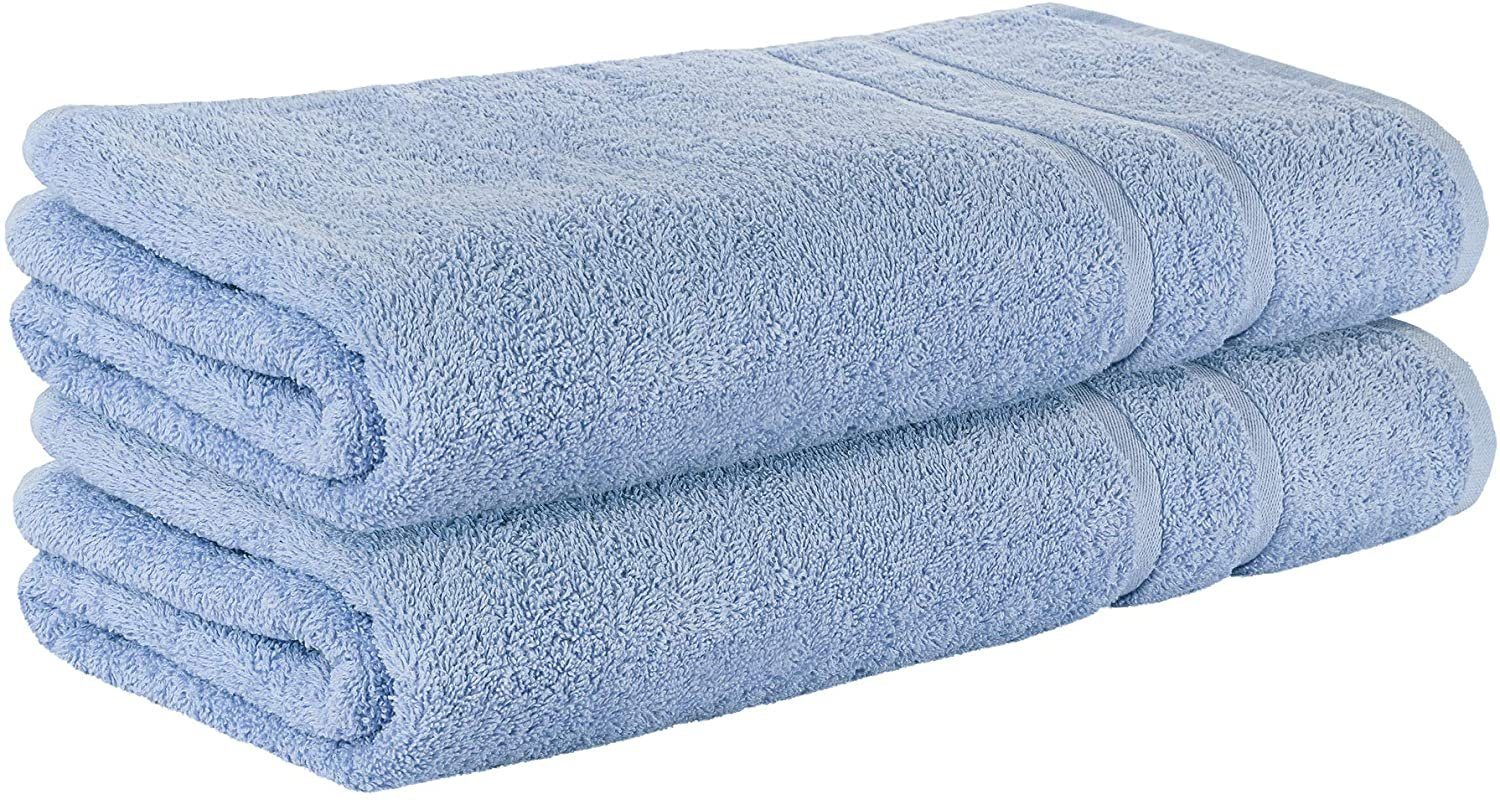 StickandShine Handtuch 2er Set Premium Frottee Handtuch 50x100 cm in 500g/m² aus 100% Baumwolle (2 Stück), 100% Baumwolle 500GSM Frottee Hellblau