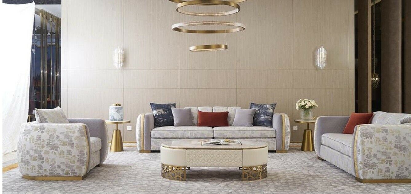 JVmoebel Sofa Moderne Sofagarnitur 3+2+1 Set Luxus Design stilvoll Neu, Made in Europe