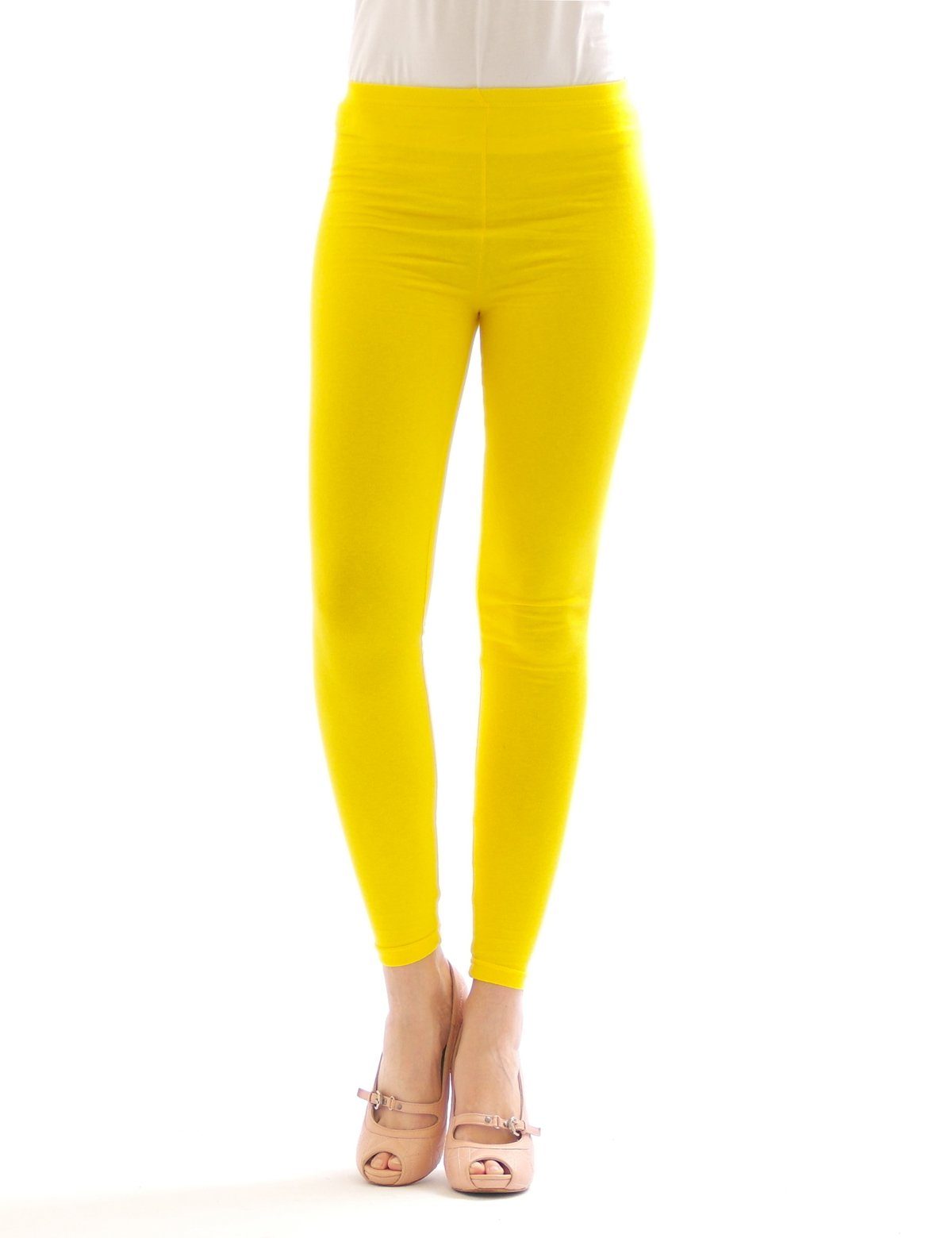 lang Hauteng SYS lange Leggings Wäsche Hose Baumwolle Leggings Damen gelb