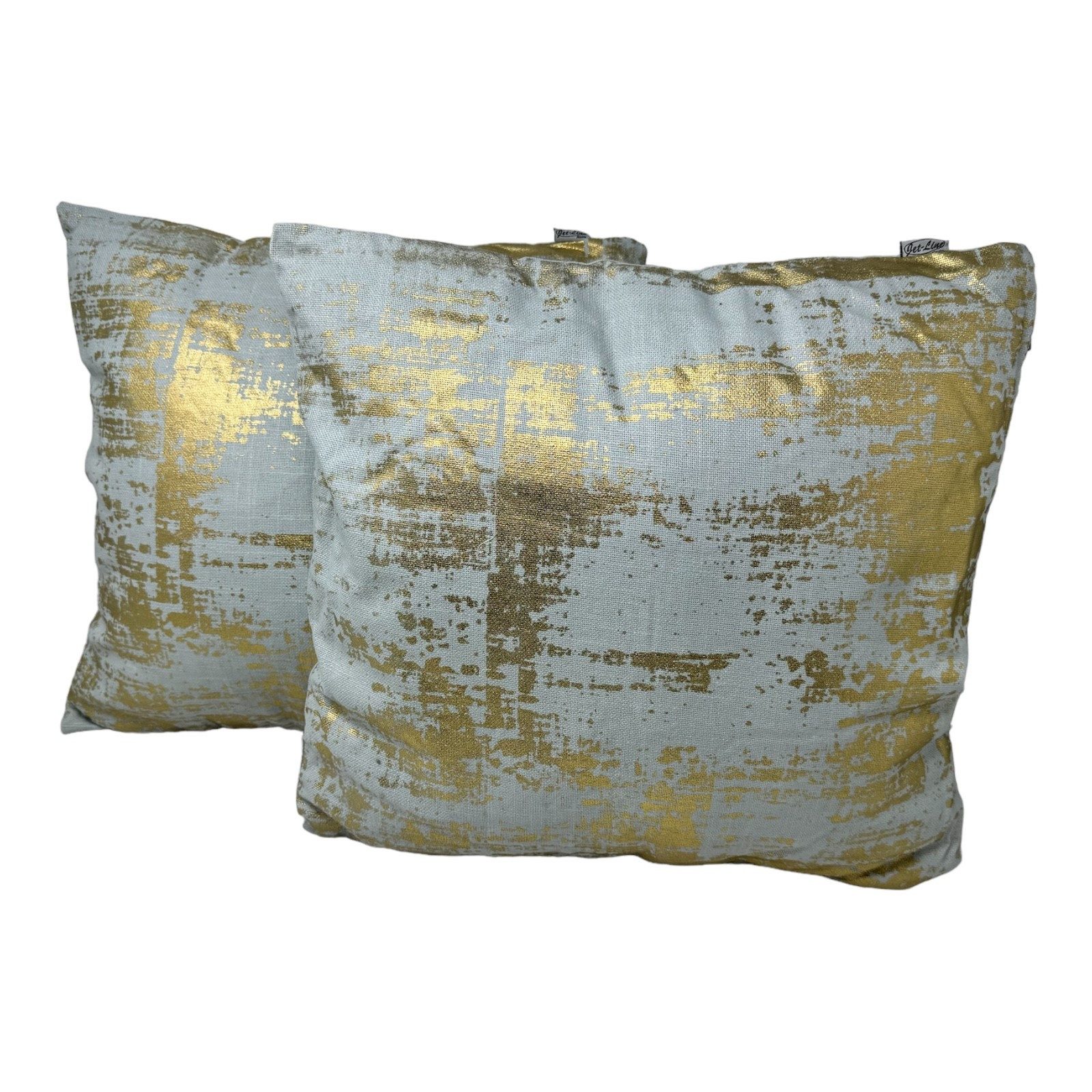 Jet-Line Dekokissen 2-er Deko Kissen Set Grau Gold 40x40 cm Sofakissen