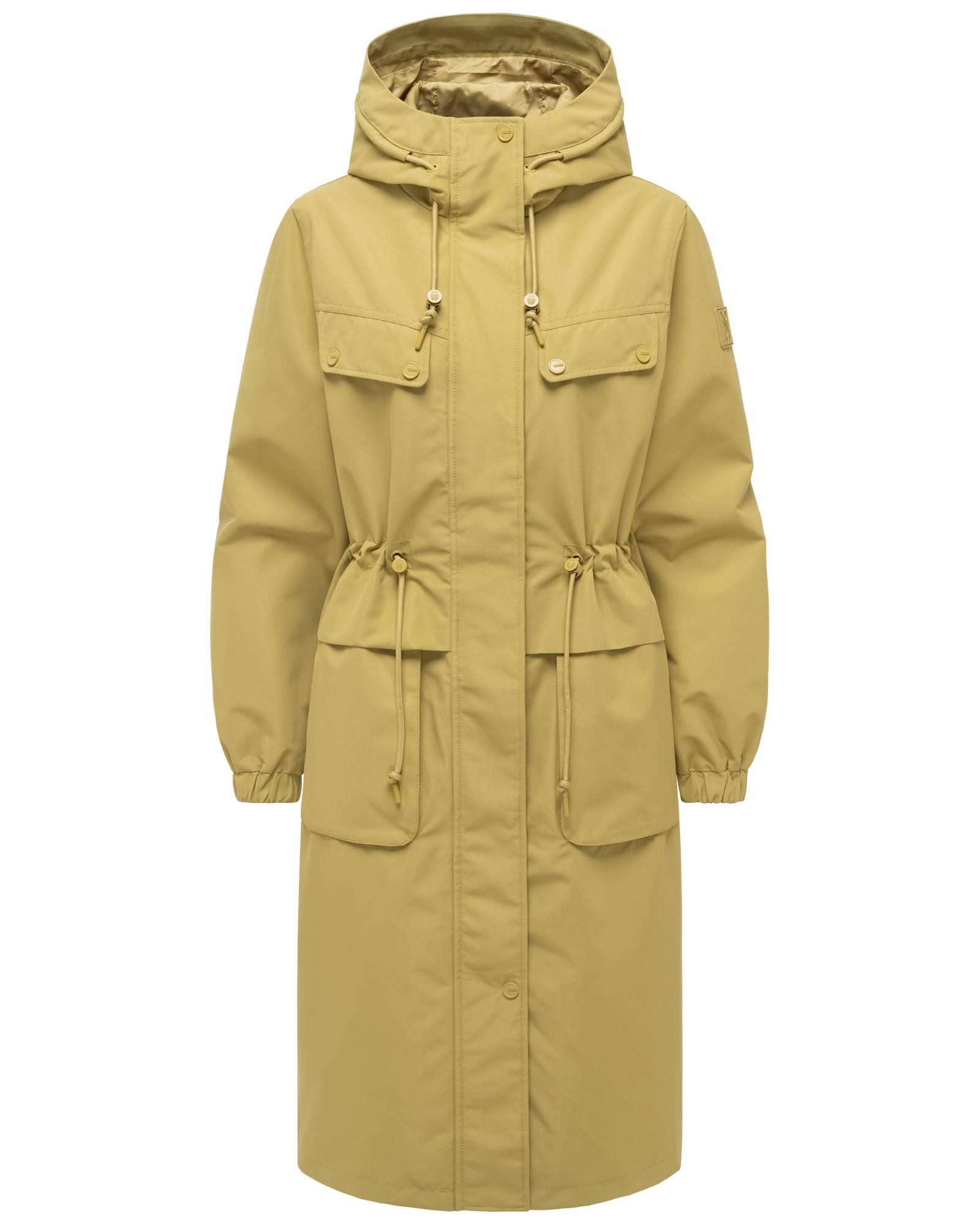 Navahoo Langmantel Kirschwind 14 Wasserdichter Übergangsmantel mit Brusttaschen