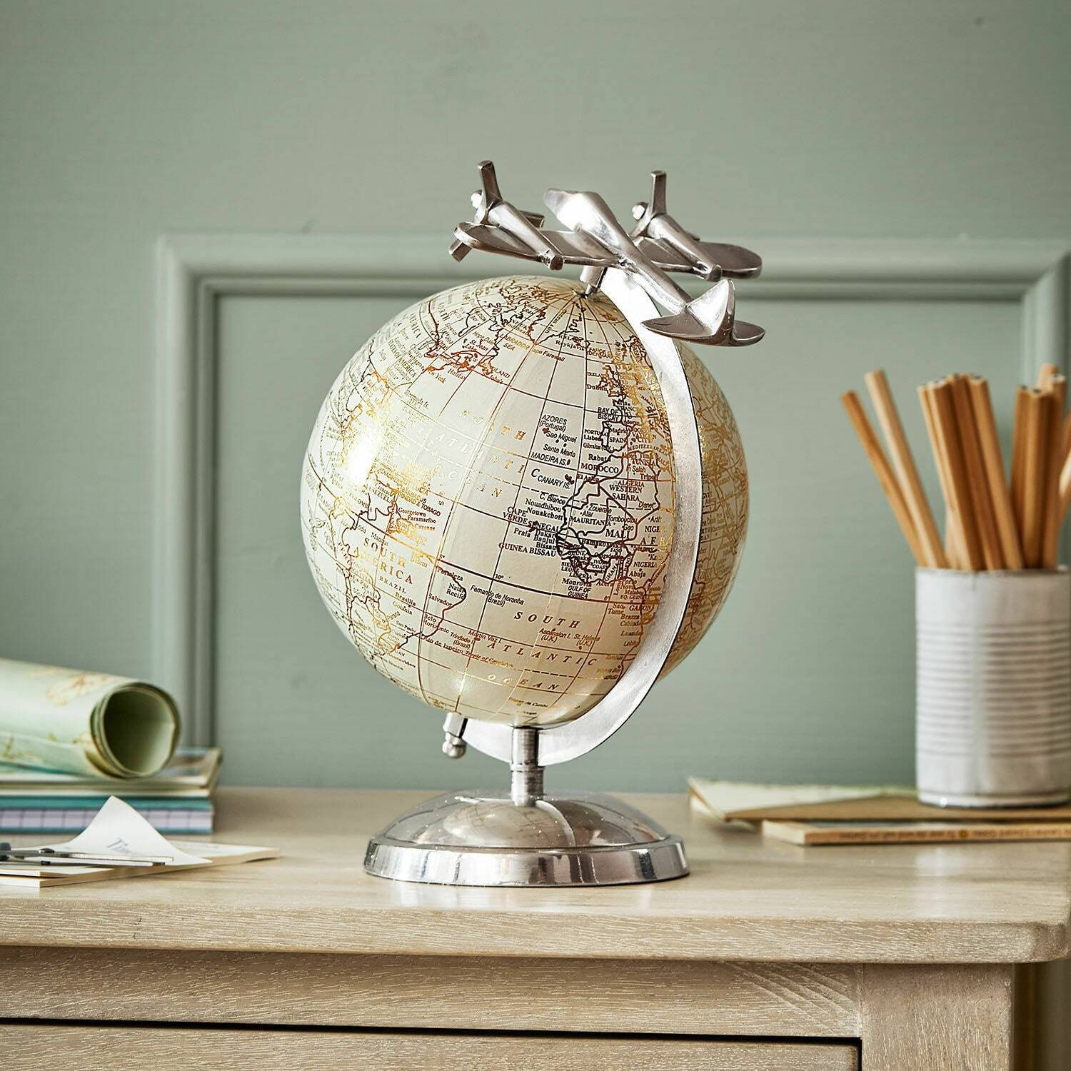 Mirabeau Dekoobjekt Deko-Globus Jollysail silber/gold – Bild 2 von 4