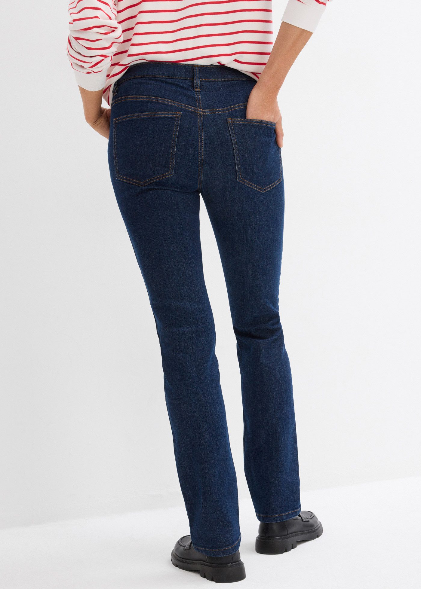 bonprix Umstandsjeans (1-tlg) regular fit, gerades Bein, breiter Bund aus Baumwolljersey, 5-Pocket