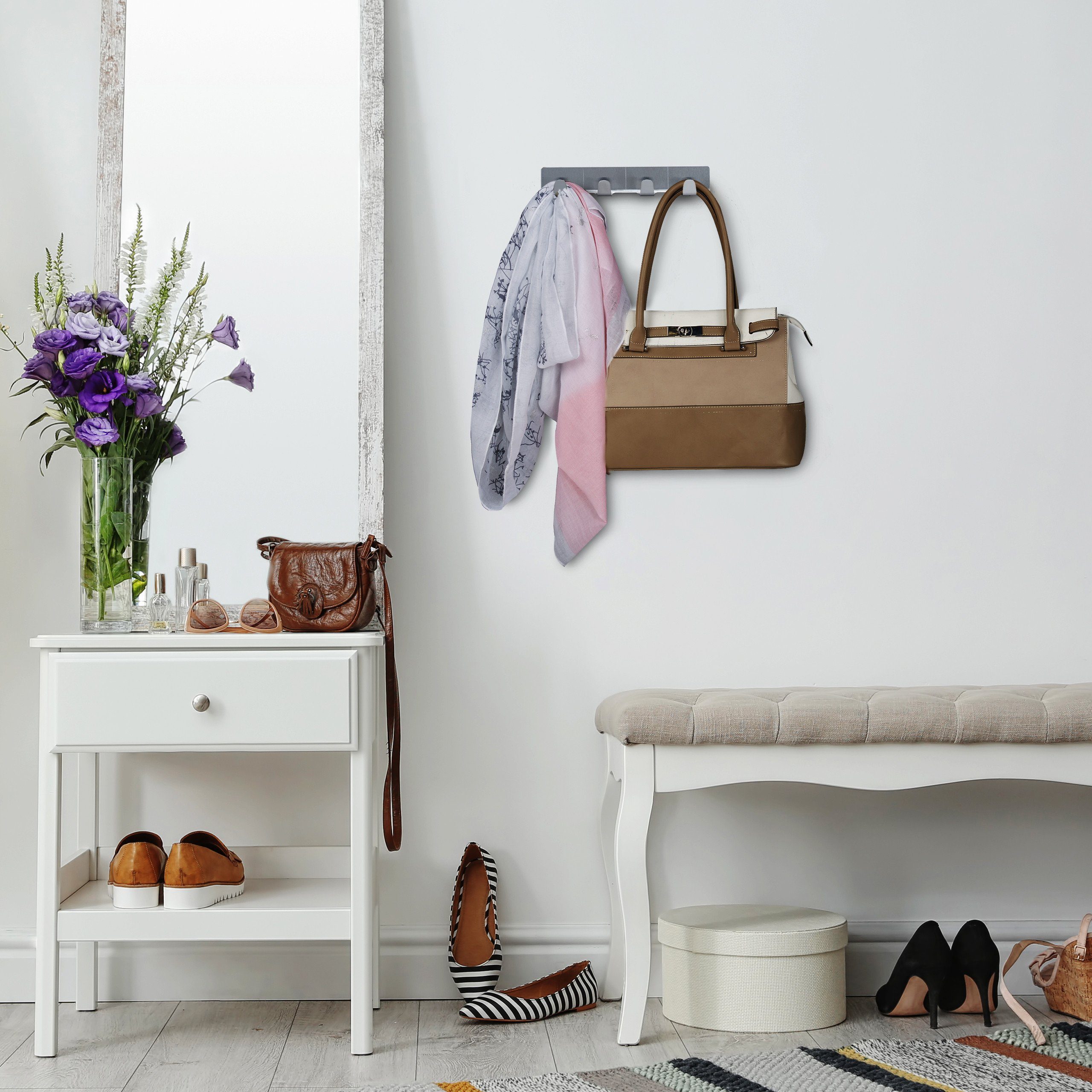 relaxdays Handtuchhaken Hakenleiste selbstklebend 3er Set günstig online kaufen