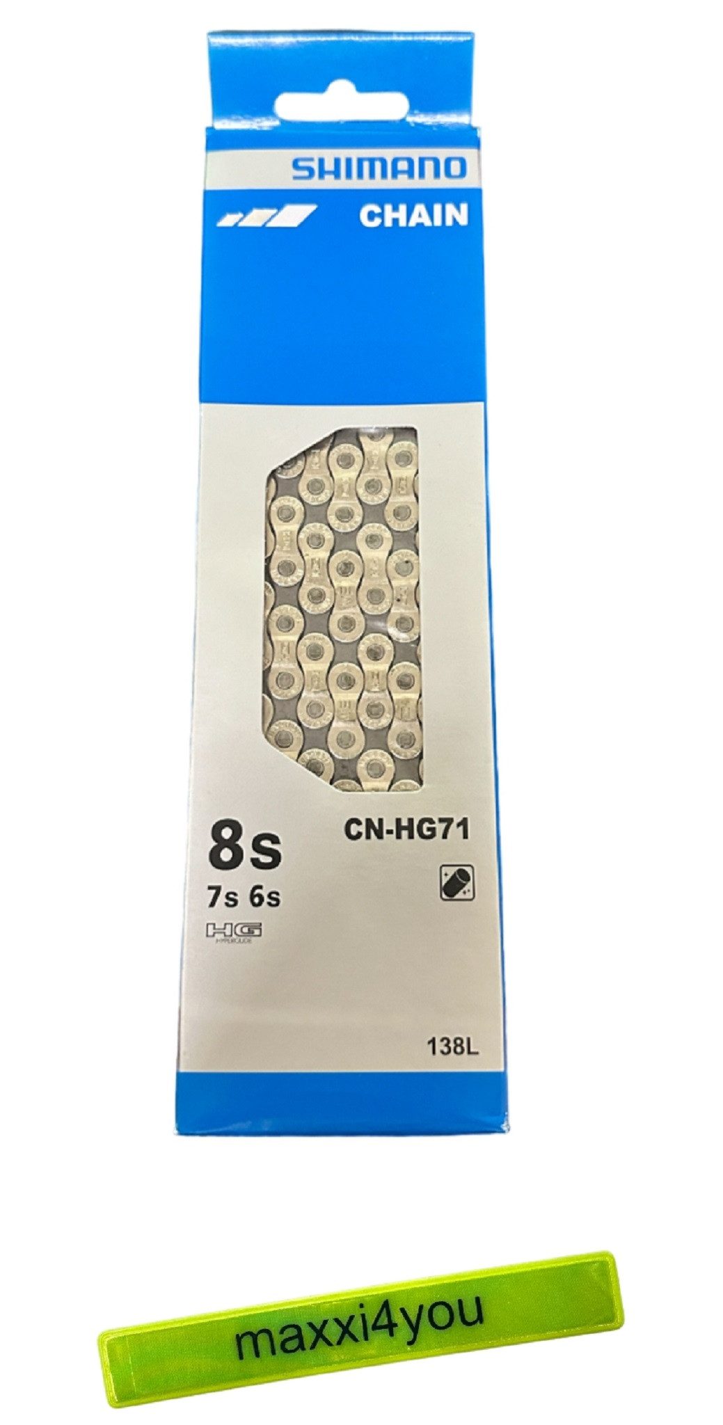 Fahrradkette Shimano Kette CN-HG71 6/7/8-Fach 138 Glieder inkl. Reflexband