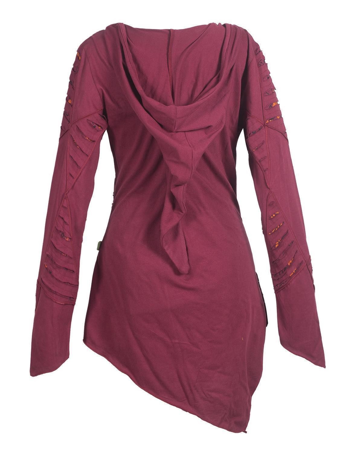 Vishes Zipfelkleid Langarm Damen Baumwoll Cutwork-Kleid Hoodie Zipfelkapuze günstig online kaufen
