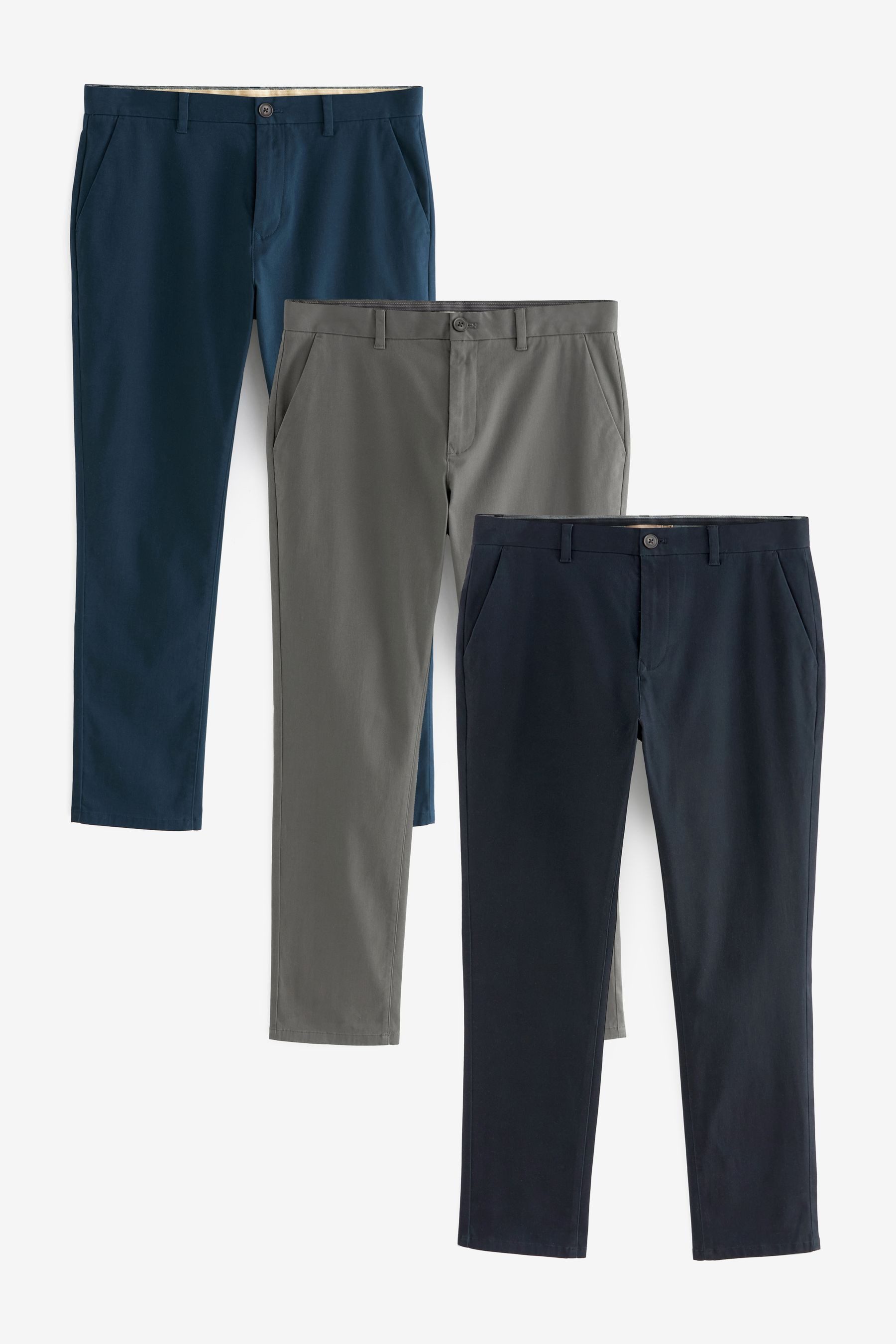 Chinohose Slim Fit Chinohose mit Stretch im 3er-Pack