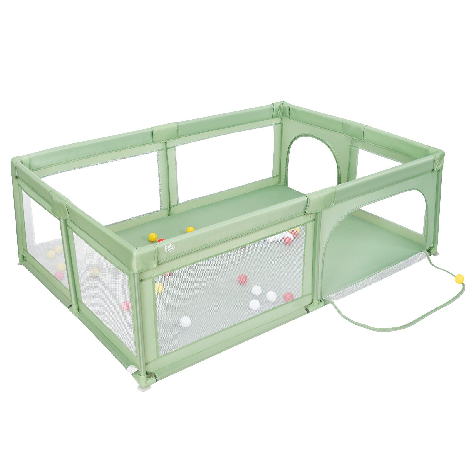 COSTWAY Laufstall Laufgitter, mit 50 Bällen & 2 Türen