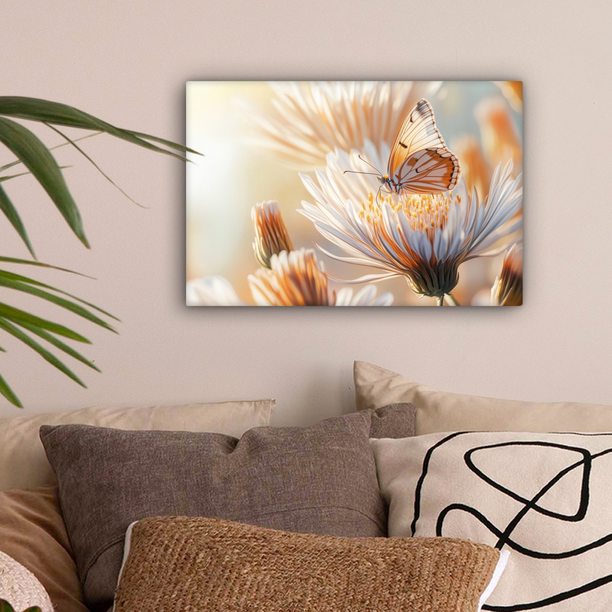 OneMillionCanvasses® Leinwandbild Schmetterling - Blume - günstig online kaufen