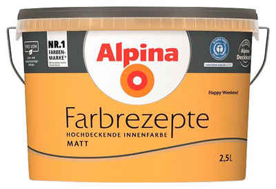 Alpina Wand- und Deckenfarbe Farbrezepte Happy Weekend, Kräftiges Pink, matt, 2,5 Liter