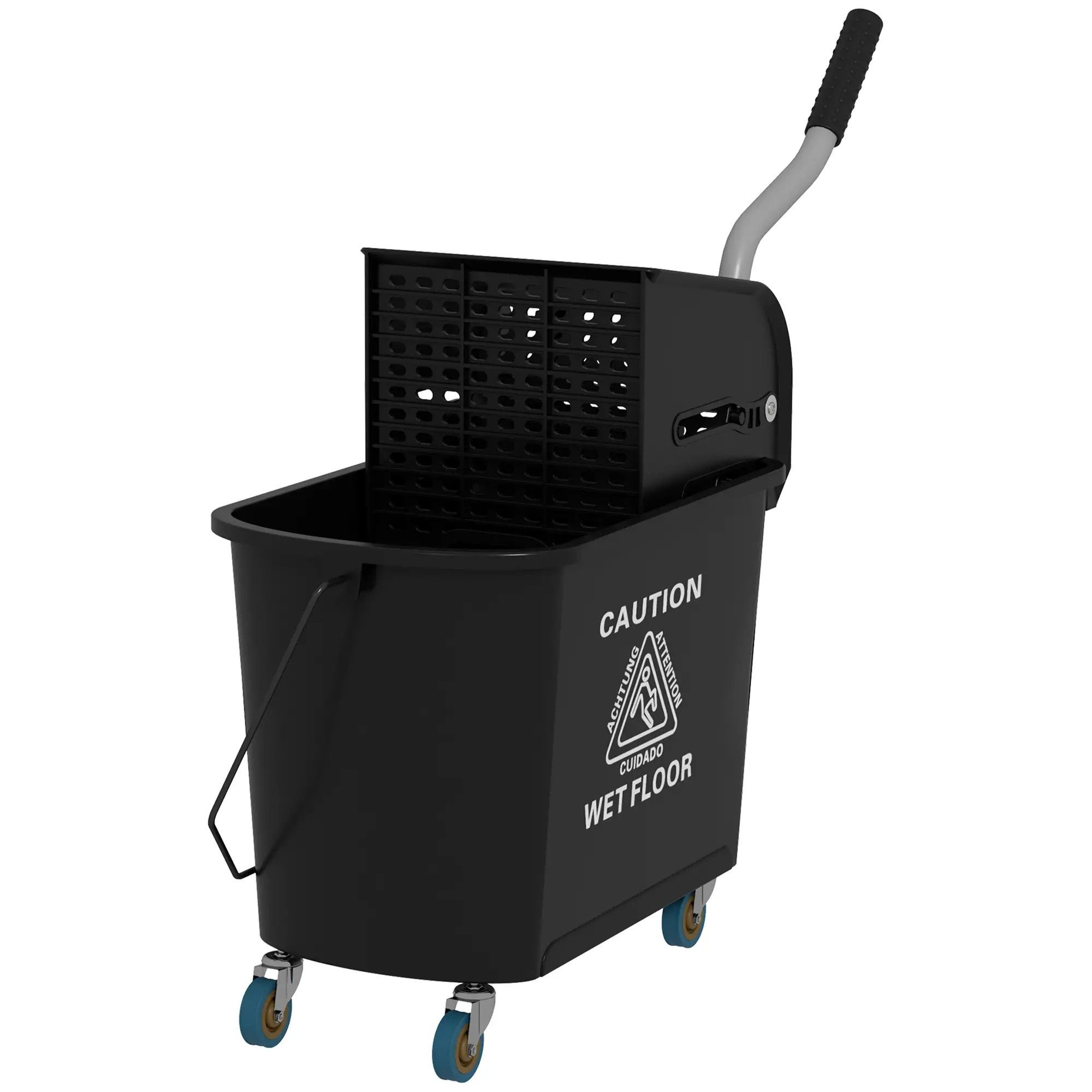 BlingBin Putzeimer Тележки для уборки Fahreimer Putzeimer 20 Liter Wischwagen, (1 er set, 1-tlg., 60cm x 27cm x 70,5cm), 2-in-1 Design mit Rollen für Haushalt & Gewerbe