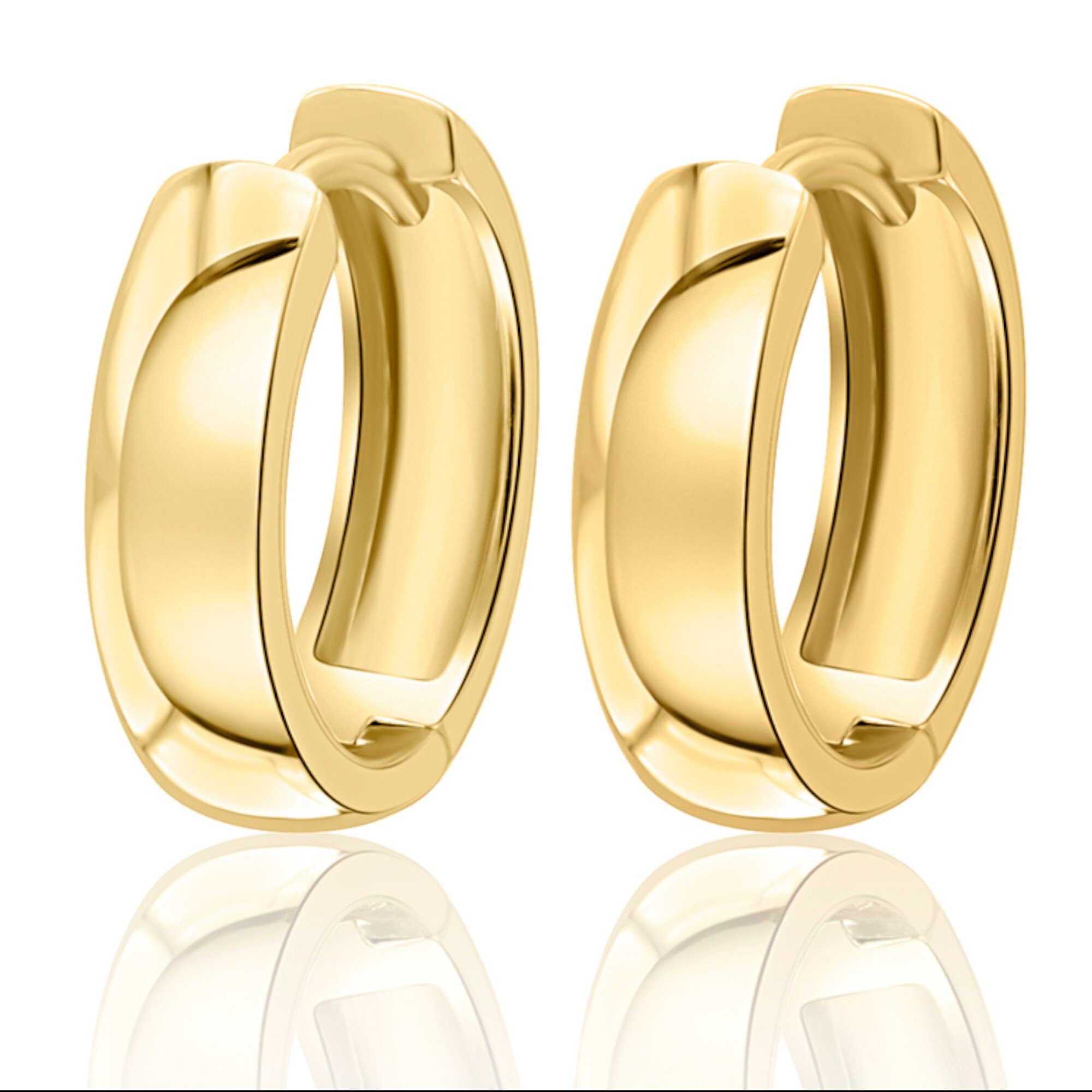 Gold Paar ONE Gelbgold x ELEMENT aus Creolen Schmuck 15,0 Damen 4,0 mm, 333 Ø Ohrringe Creolen