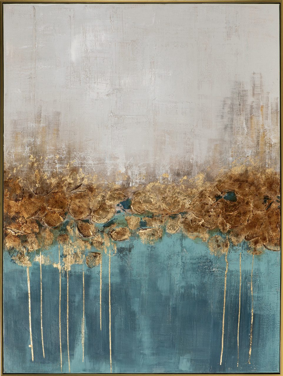ArtUniverse Gemälde Leinwandbild Golden Sea 90 x 120 cm, Abstrakt