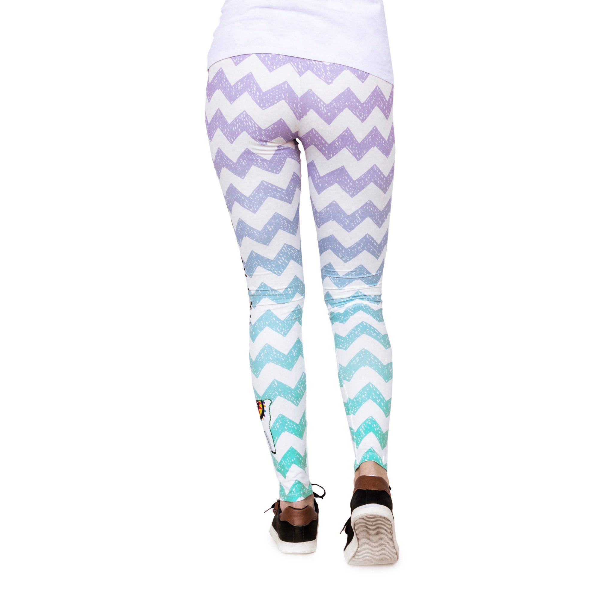 cosey Leggings Bedruckte Bunte Lama-Leggings/Tights Tier (Einheitsgröße XS-L) No Prob-Lama