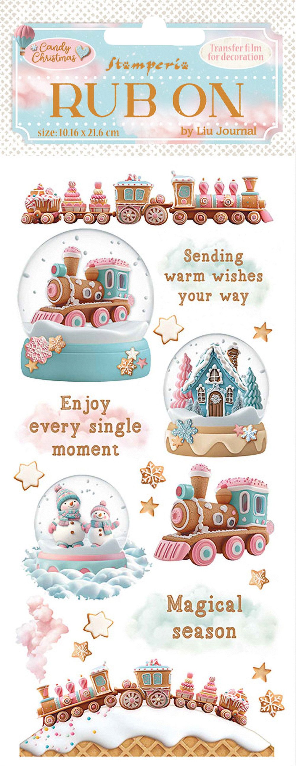Stamperia Dekorationsfolie Candy Christmas, 10.2 x 21.6 cm