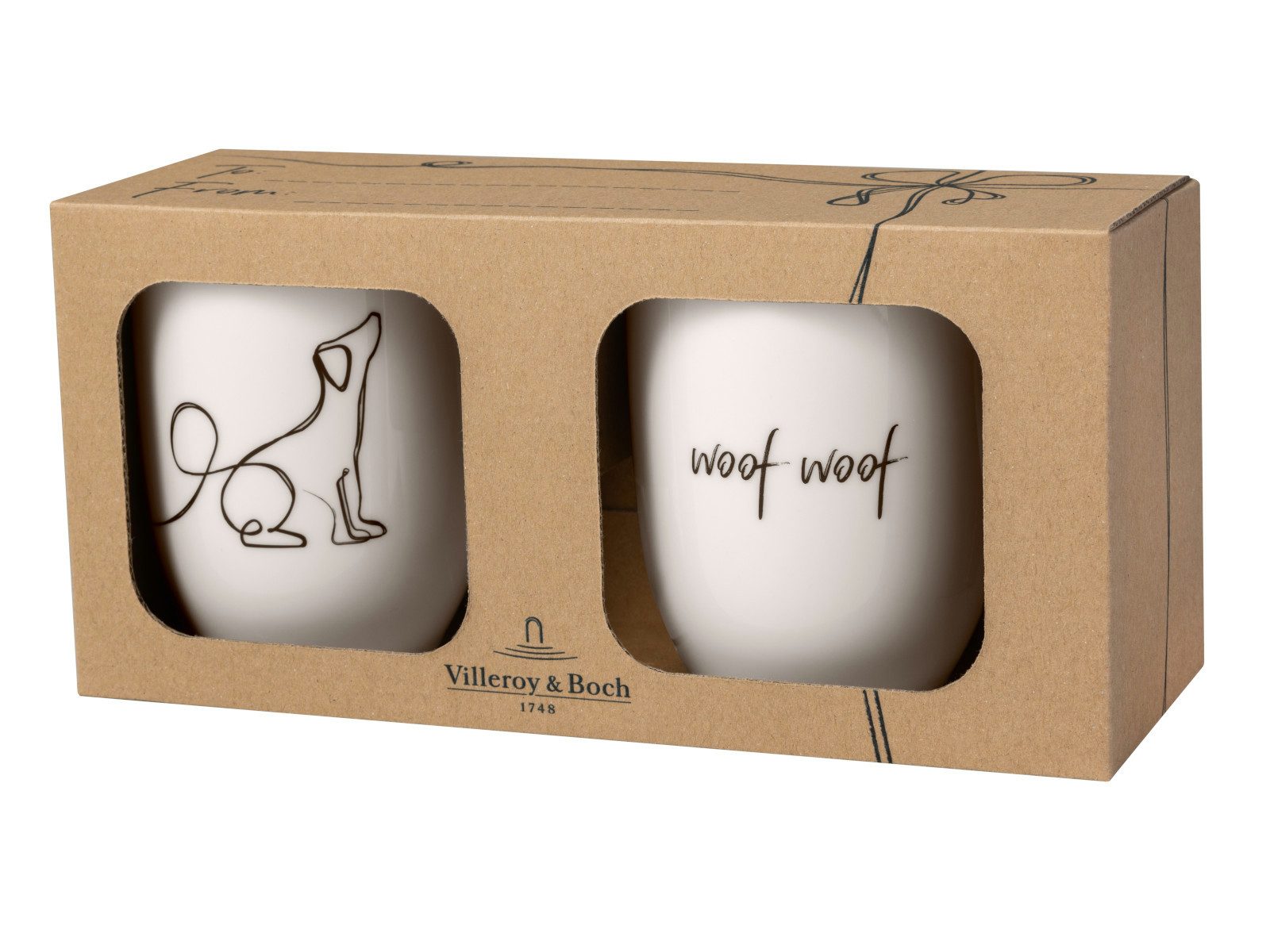 Villeroy & Boch Becher Statement Dog Henkelbecher 0,29l Set 2tlg, Premium Porcelain