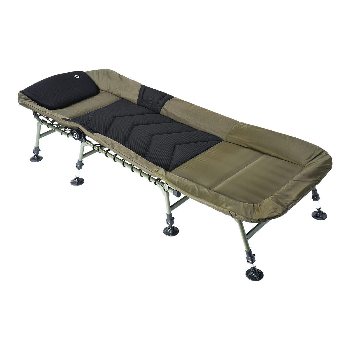 Q-TAC Angelliege Q-TAC Karpfenliege Bedchair 8-Bein Anglerliege Campingliege Gästebett