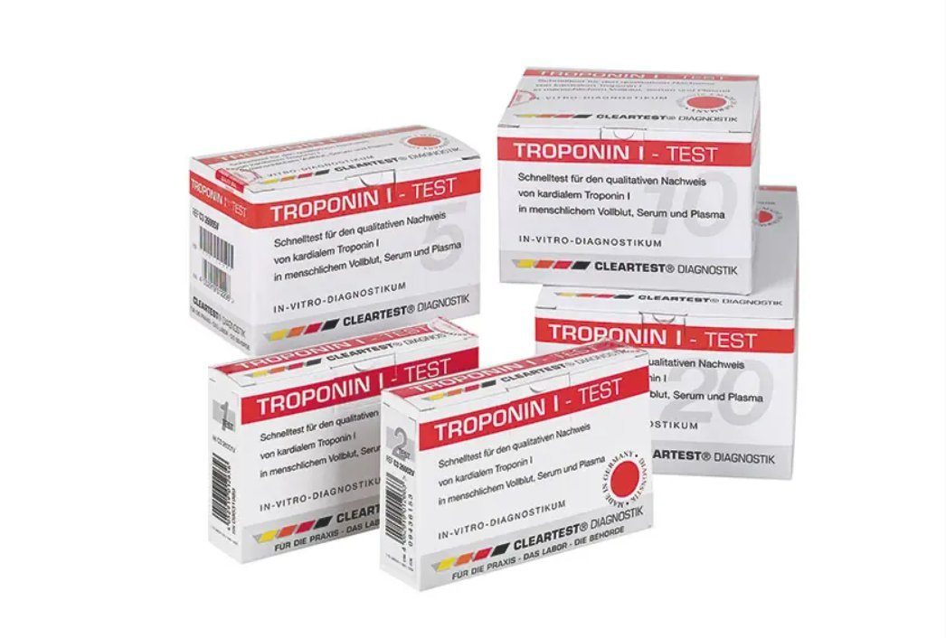 CLEARTEST Troponin-Schnelltest CLEARTEST Troponin I, Schnelltest, 10-tlg., Herzinfarkt-Diagnostik, Troponin Test, Früher Nachweis Herzmuskelschäden, Risikoabschätzung Angina Pectoris