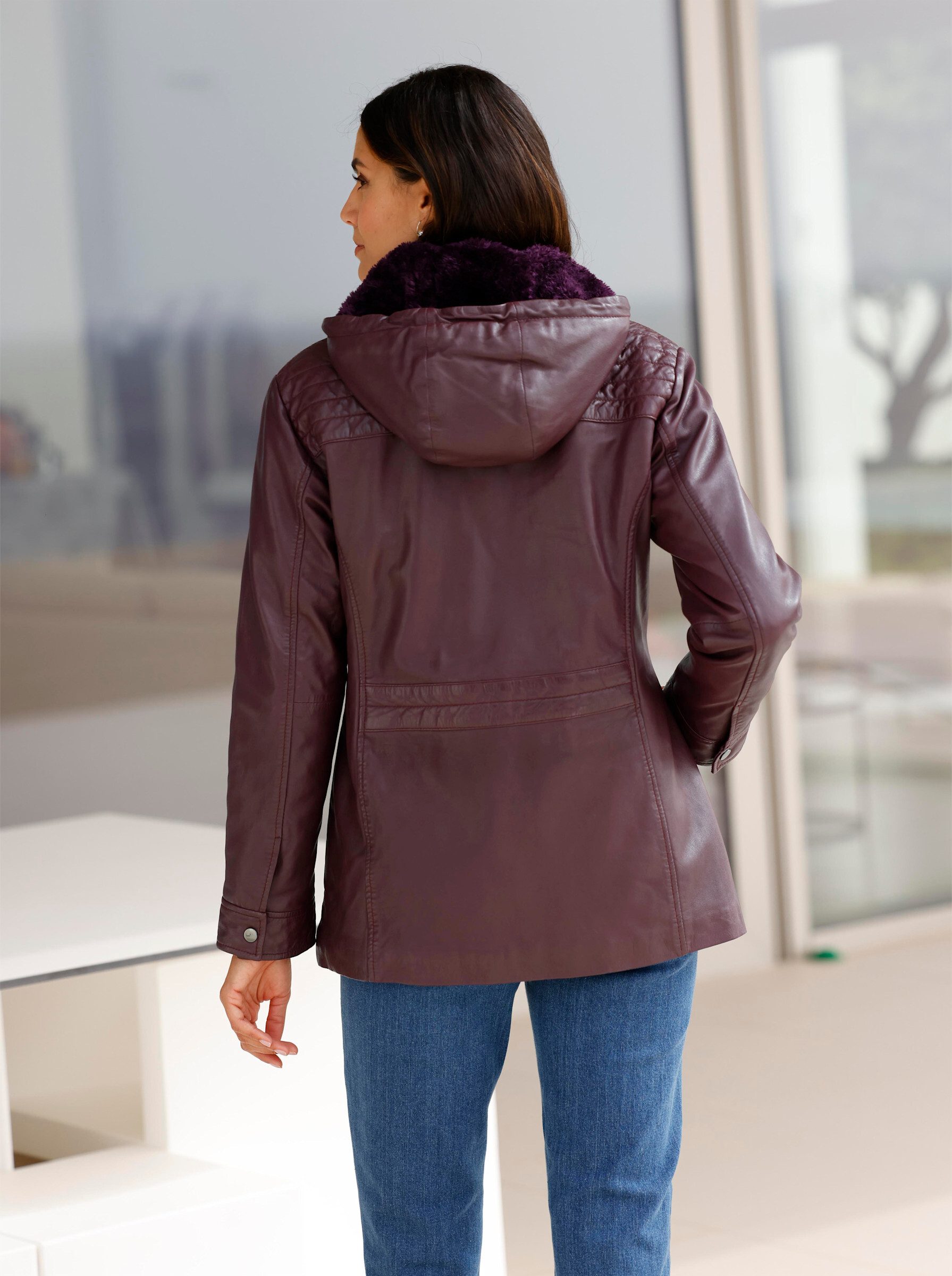 Inspirationen Lederjacke, mit Kapuze günstig online kaufen