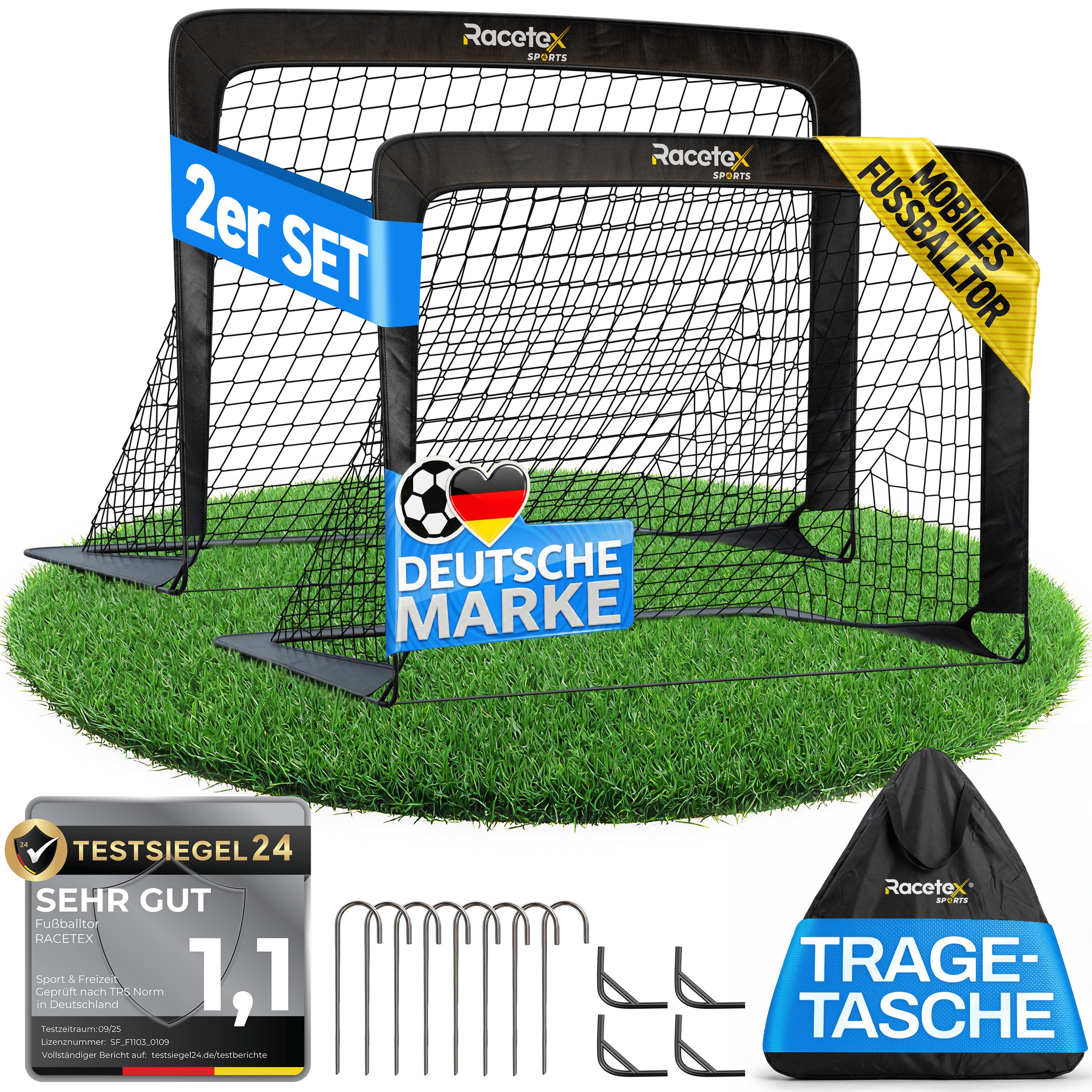 Racetex Fußballtor Racetex 2er Fußballtor Kinder Set - inkl. Tasche - FRÜHLINGSAKTION, ⚽ UNSERE EMPFEHLUNG ⚽