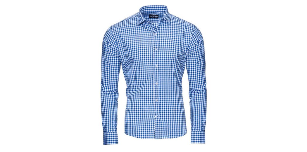 Herren Trachtenhemd Langarm - Kariertes Freizeithemd Für Oktoberfest