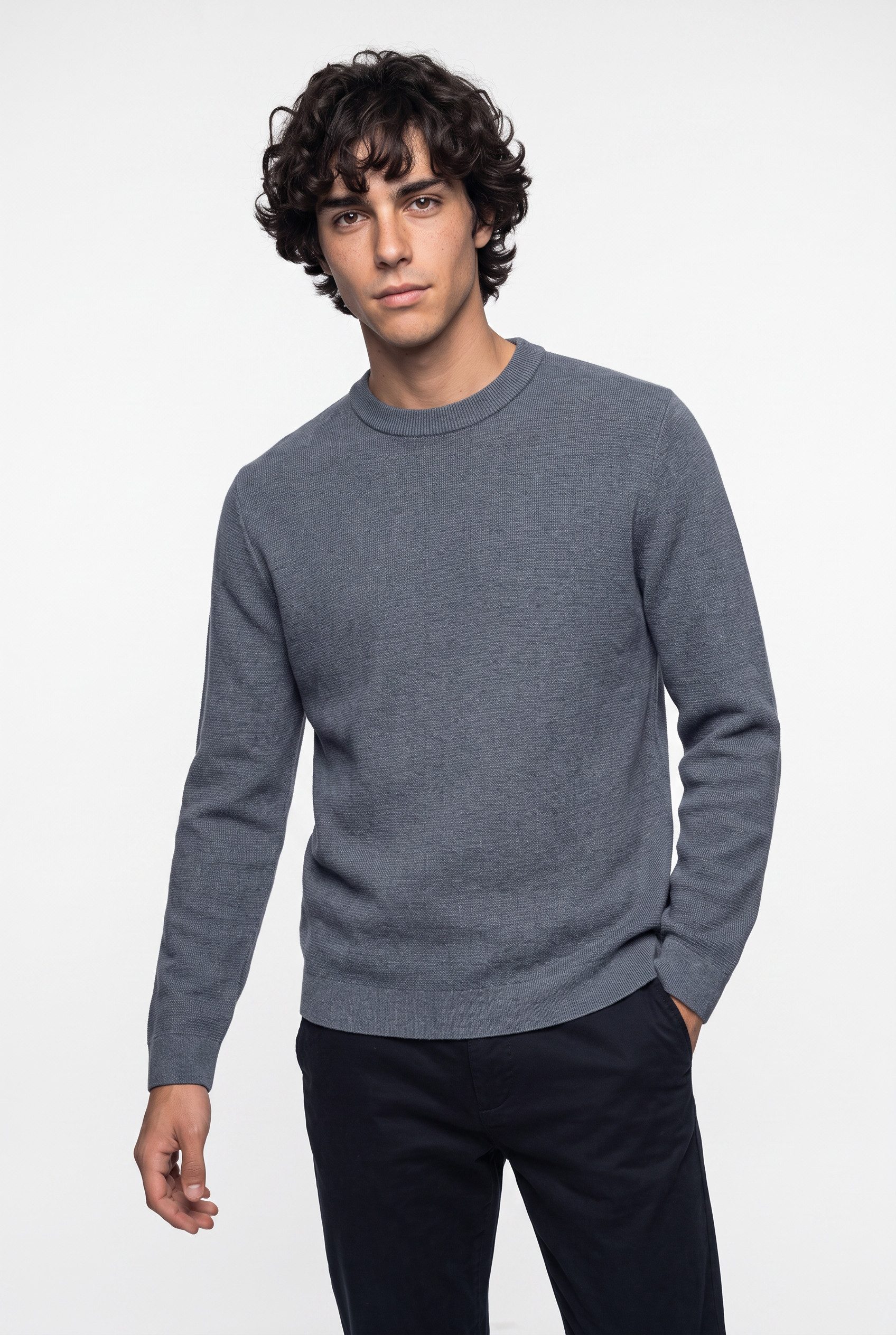Jack & Jones Rundhalspullover JPRBLAMILANO STITCH KNIT CREW NECK SN Baumwolle, relaxed fit