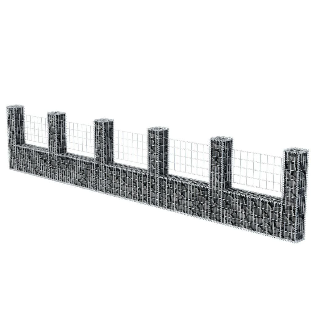 vidaXL Gartenzaun Gabionenkorb U-Form Stahl 570×20×100 günstig online kaufen