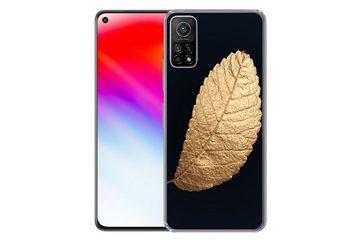 MuchoWow Handyhülle Gold - Blätter - Schwarz - Pflanzen - Luxus - Natur, Phone Case, Handyhülle Xiaomi Mi 10T, Silikon, Schutzhülle