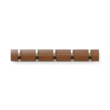 Umbra Garderobenhaken Flip 5, 51 cm, aus Holz, 5 bewegliche Haken, Garderobenleiste