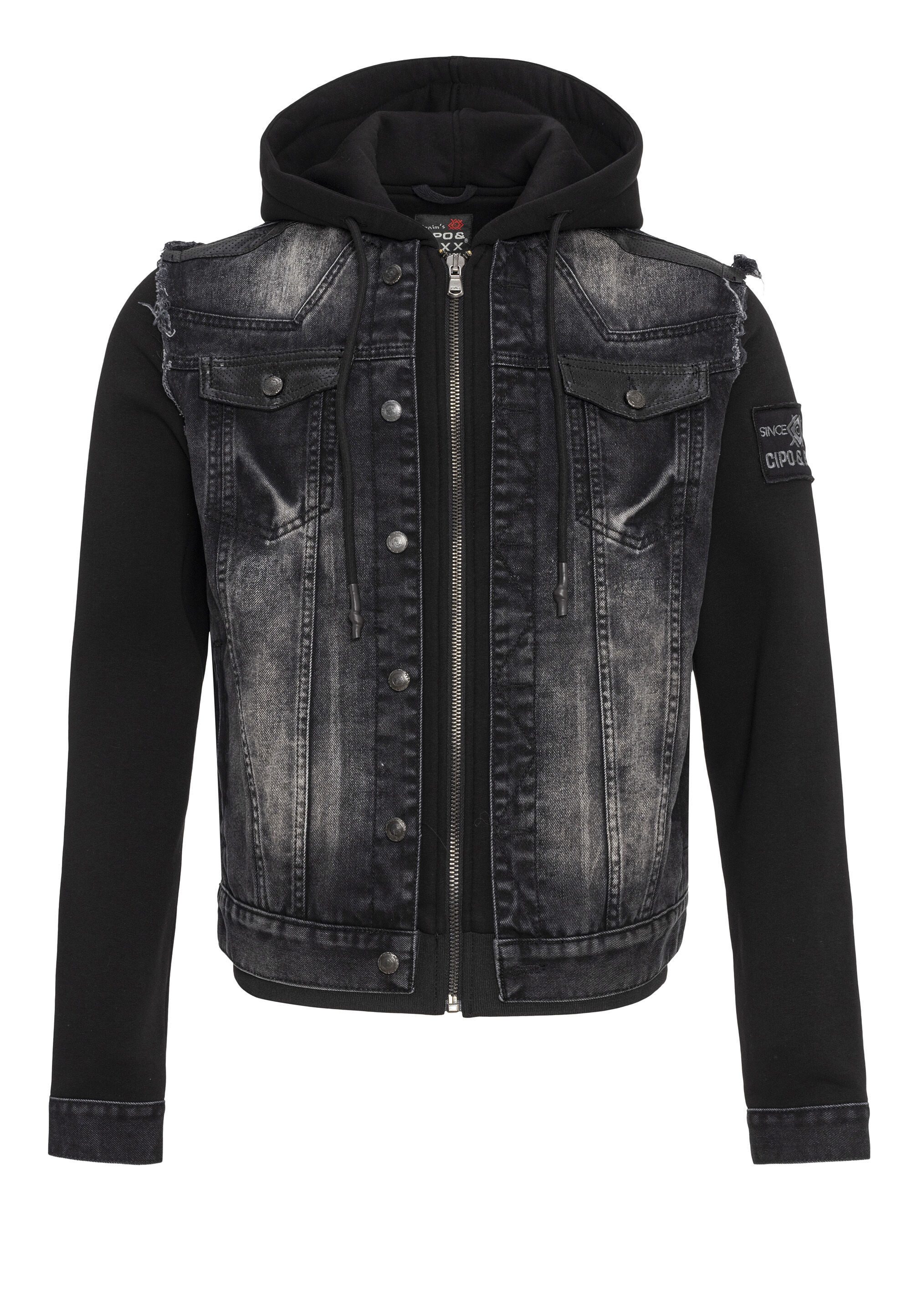Cipo & Baxx Jeansjacke CJ307 Abgerundet mit metallischen Details
