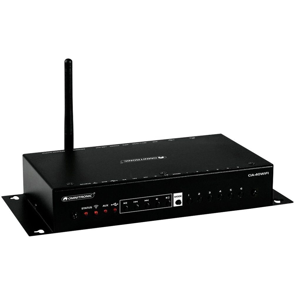 Omnitronic Omnitronic CIA-40WIFI 2.0 Stereo-Verstärker 2x25 W Schwarz AirPlay, DL AV-Receiver