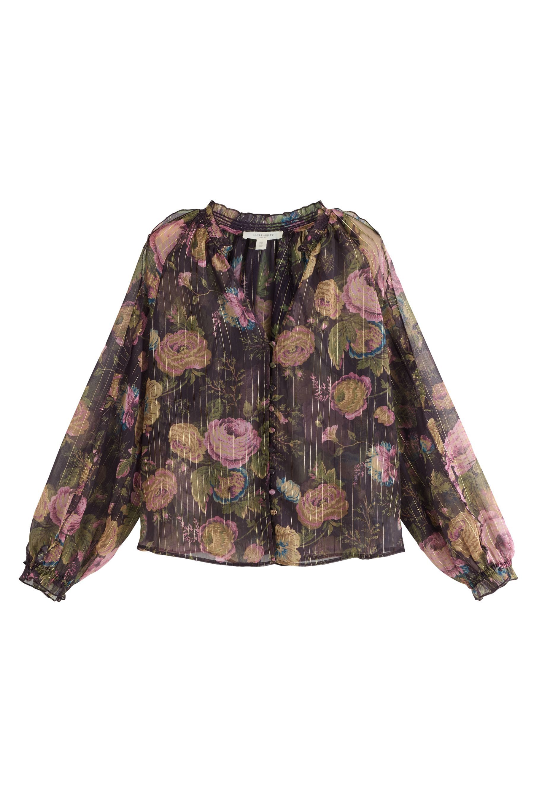LAURA ASHLEY Chiffonbluse Laura Ashley Chiffonbluse mit Glitzer und Rüschen günstig online kaufen
