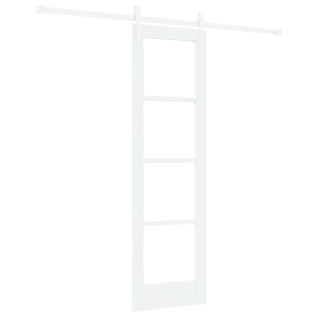 vidaXL Haustür Schiebetür 61 x 198,5 cm Massivholz Kiefer und Glas Weiß (1-St)