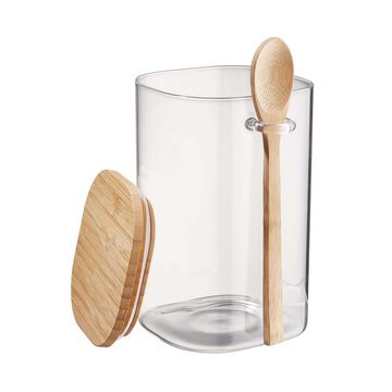 BUTLERS Vorratsglas COMPOSITION Vorratsglas-Set 2-tlg., Borosilikatglas, Bambus, Silikon