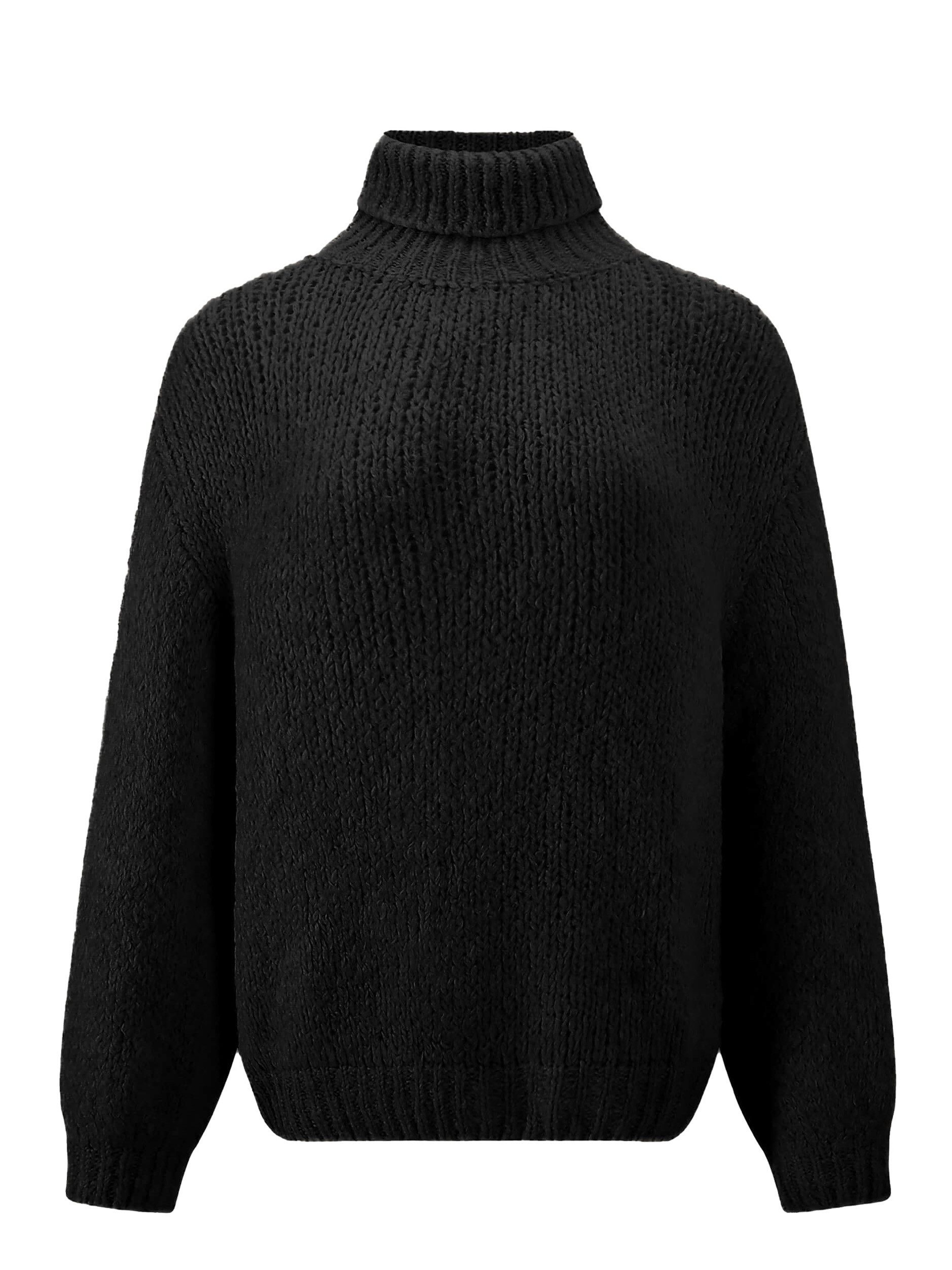 SASSYCLASSY Strickpullover Oversize Rollkragenpullover Damen Grobgestrickte günstig online kaufen
