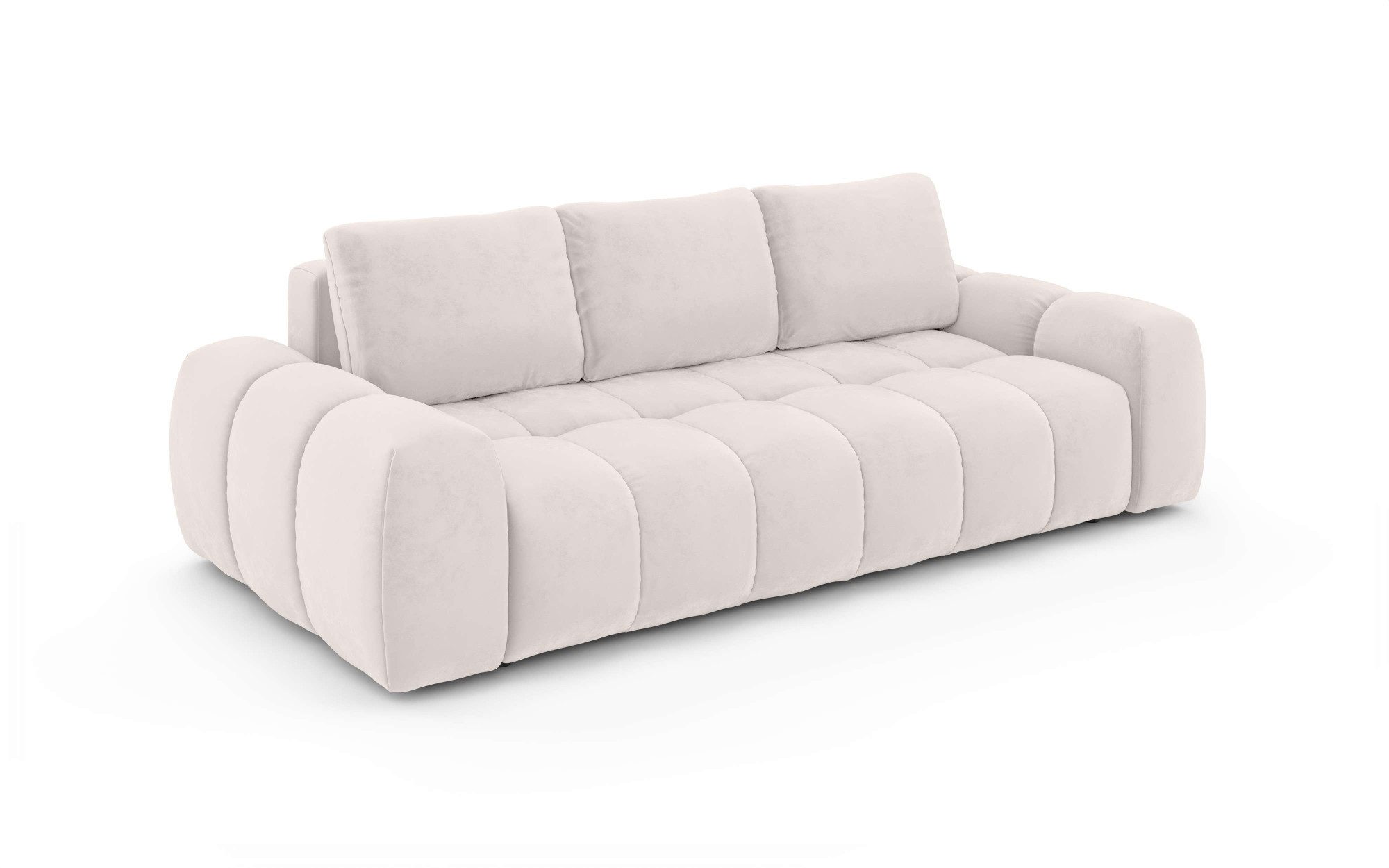 OTTO home 3-Sitzer AZITA optionale Schlafsofa mit Bettkasten, Breite 253cm, Sofa mit Wellenunterfederung, Bubble-Optik, Verlässliche Qualität – Bild 2 von 5