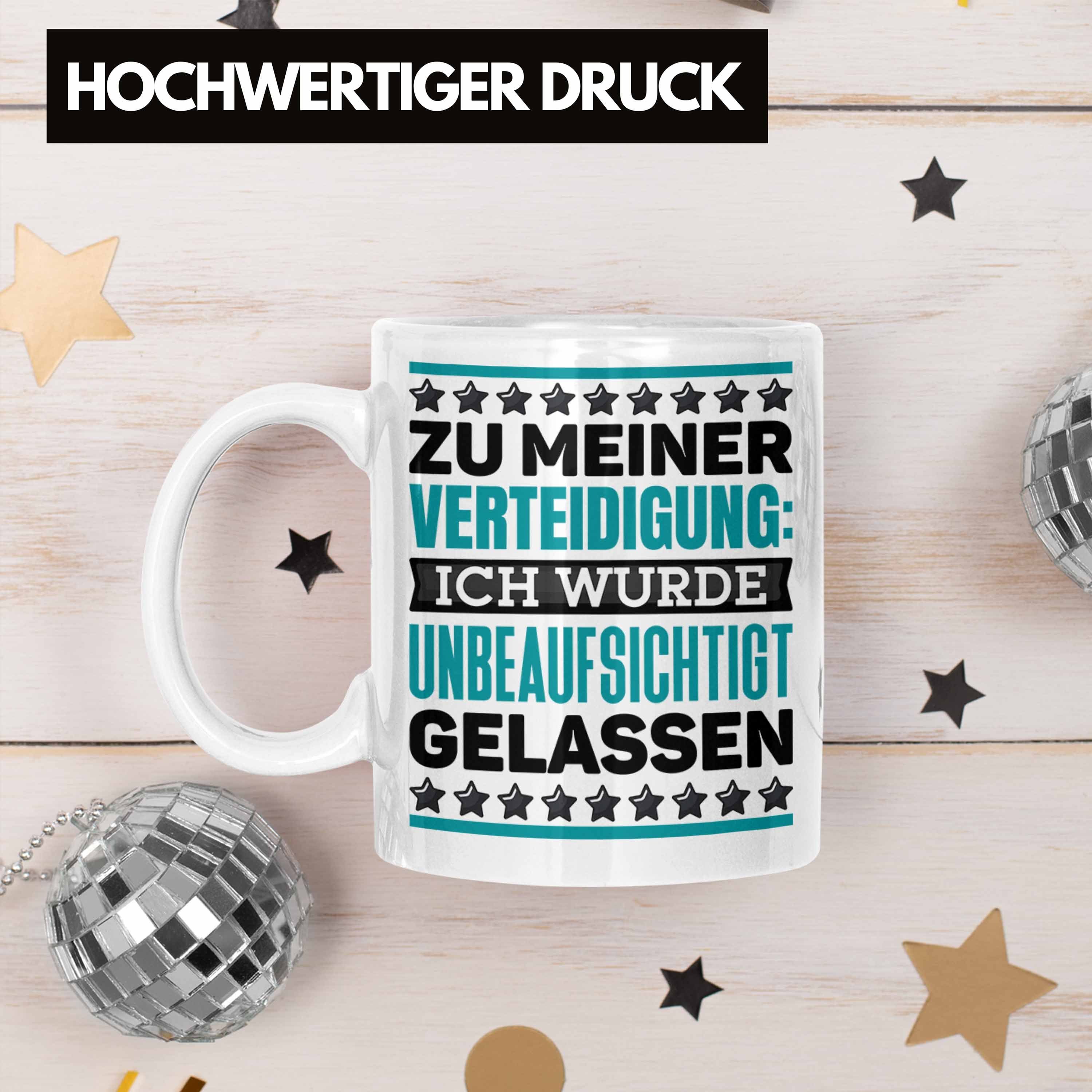 Tasse Zu Tasse Ich Verteidigung Beinahe Lustiger Trendation Kaffee-Becher Spruch Meiner Weiss