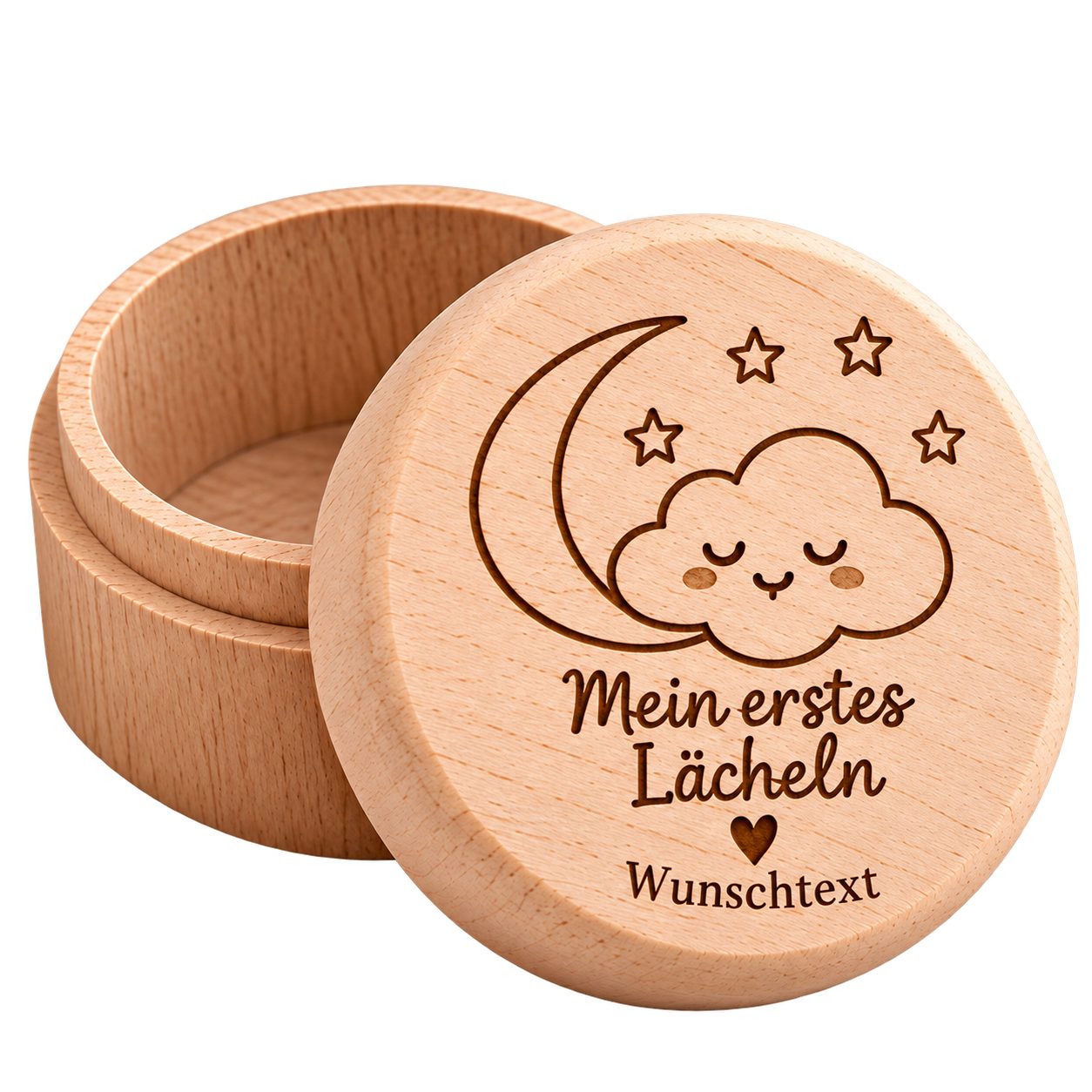 LaGravu Geschenkbox Personalisierte Erinnerungsdose aus Holz für Zähne Haare Kleinkinder, Individuell personalisiert mit Wunschtext