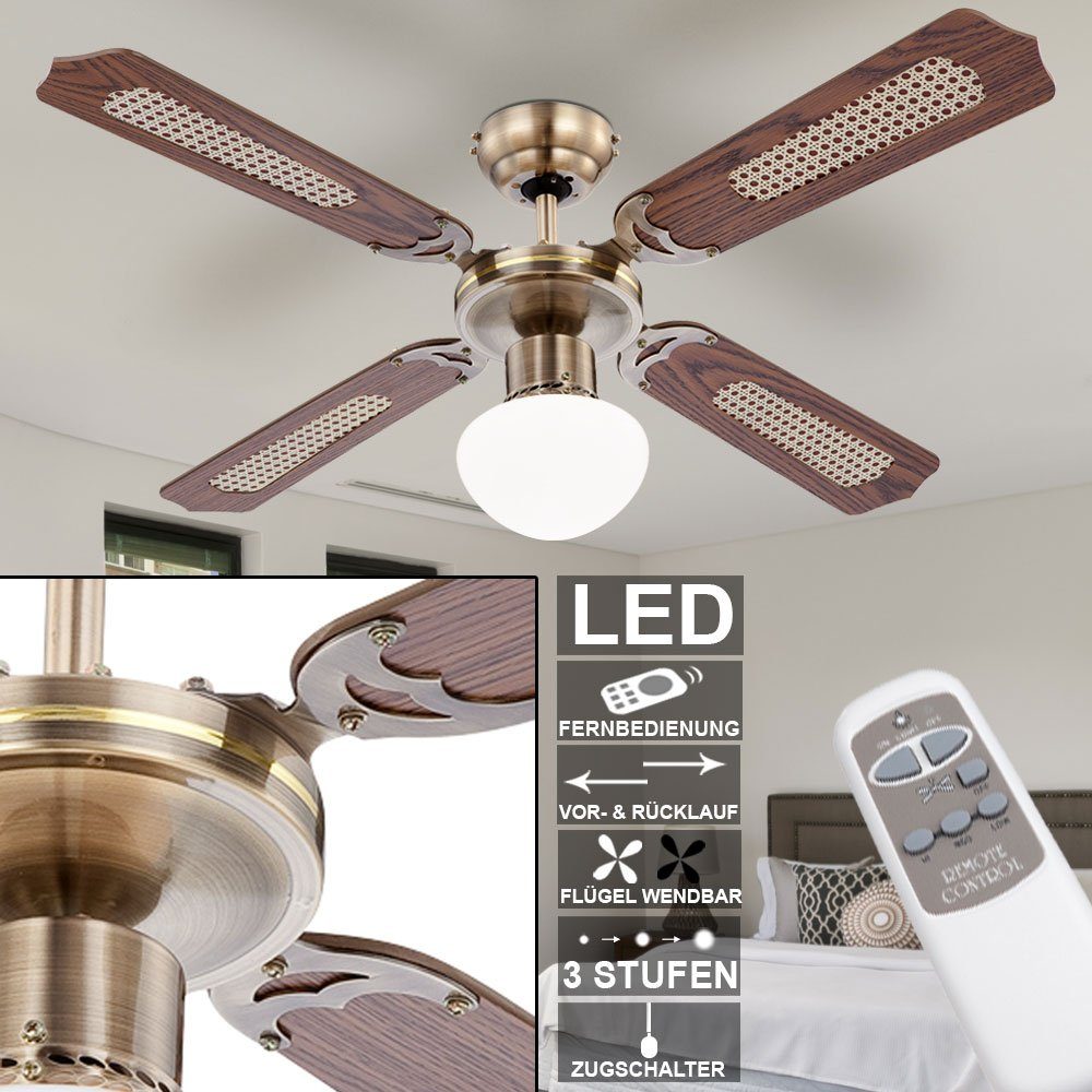 etc-shop Deckenventilator, Deckenventilator mir LED-Licht und